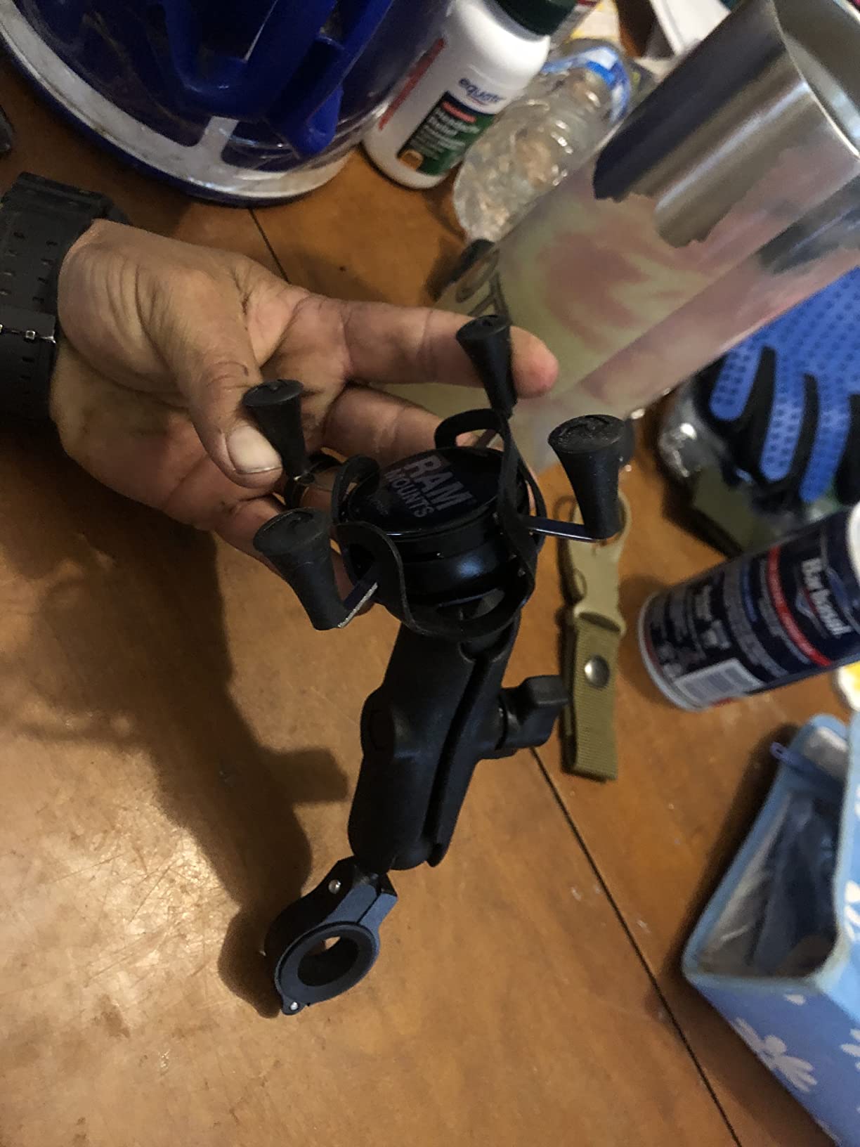 RAM MOUNTS X-Grip Small Phone Holder Mount with Medium Composite Double Socket Arm Compatible with RAM B Size 1