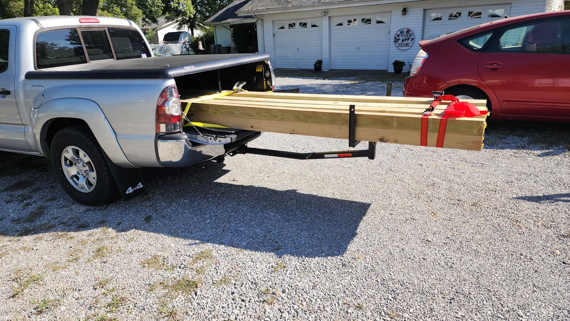 ECOTRIC Truck Bed Extender Pickup Truck Bed Hitch Mount Extension Rack SUV Lumber Ladder Canoe Boat Kayak Long Pipes w/Flag 750lbs Capacity customer photo 1