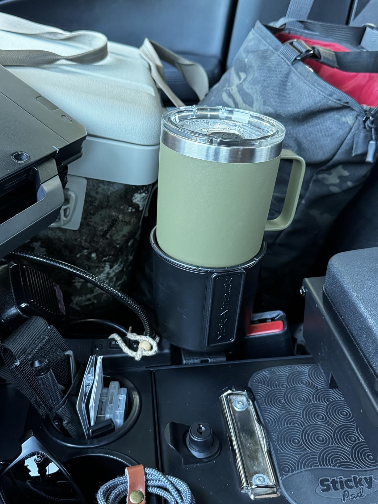 YakAttack Black MultiMount Cup Holder | Track Mount Drink Holder for Kayaks & Boats | Compatible with GearTrac & MightyMount | Secure & Versatile | Made in The USA customer photo 1