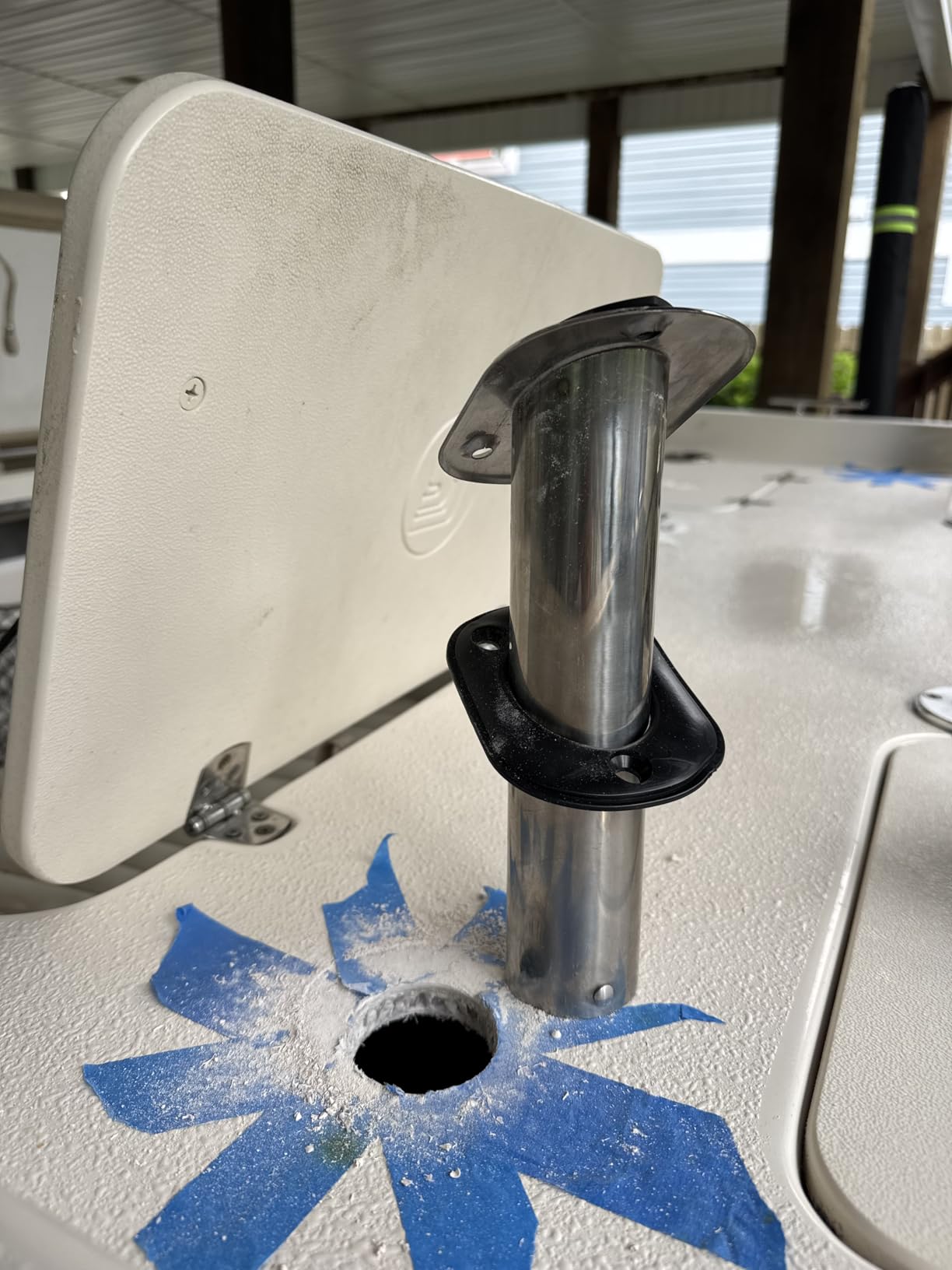 Hoffen 2Pcs Boat Stainless Steel Fishing Rod Holder Flush Mount 15/30/90 Degree with PVC Cap, Inner Tube and Gasket customer photo 1