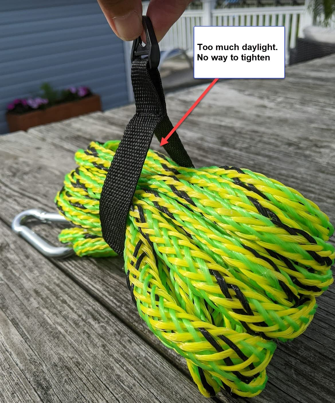 Seachoice 40541 Tow/Dock Line for PWC - 3/8 Inch x 20 Foot - 2,000 Pounds of Tensile Strength - Includes Reusable Keeper customer photo 1