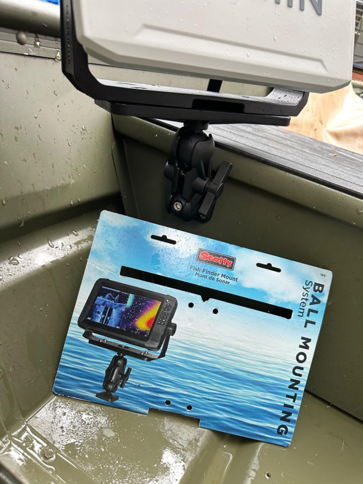 Scotty 0163 Ball-Mount Fish Finder and Universal Mounting Plate, Black, Large customer photo 2