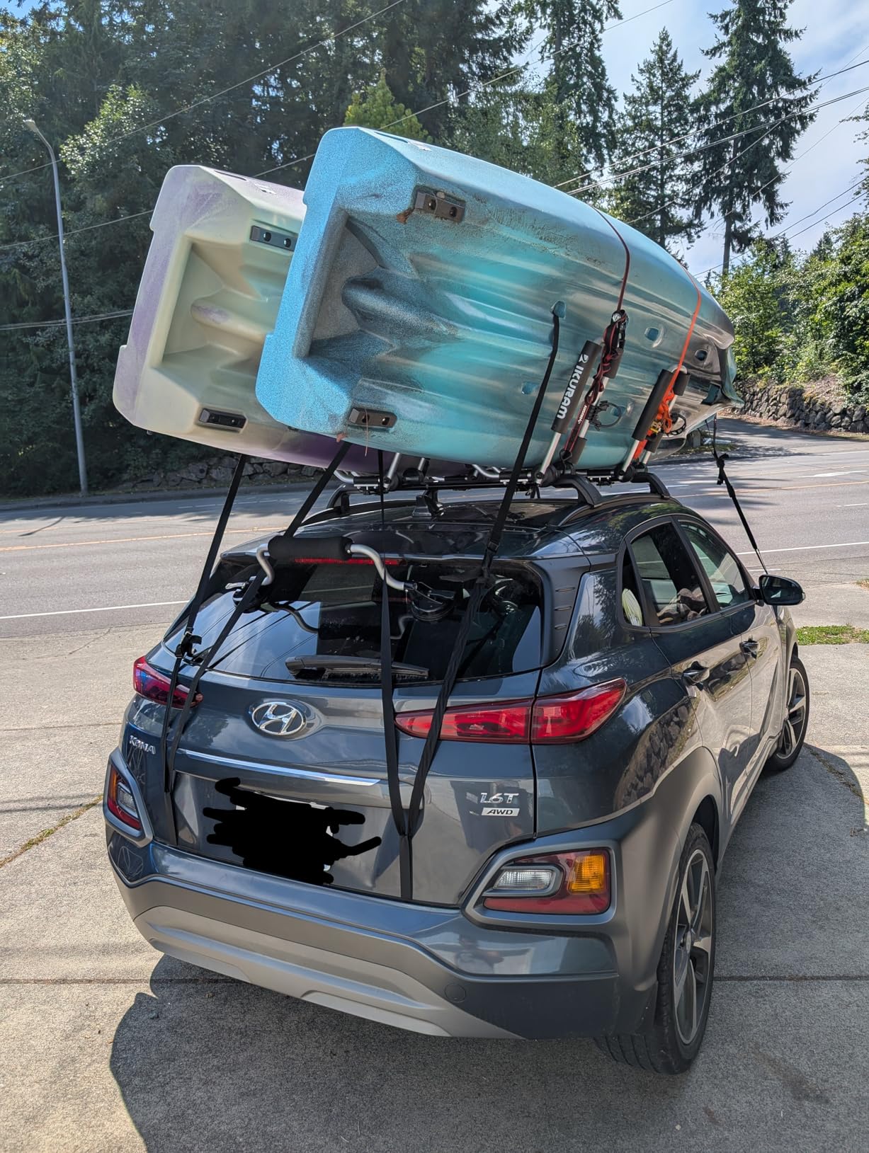 Kayak Roof Rack, Aluminum Kayak Carrier Folding J-Style Universal 3-in-1 Multifunction for Canoe, SUP, Kayaks, Surfboard Rooftop Mount on SUV, Car and Truck Crossbars customer photo 2