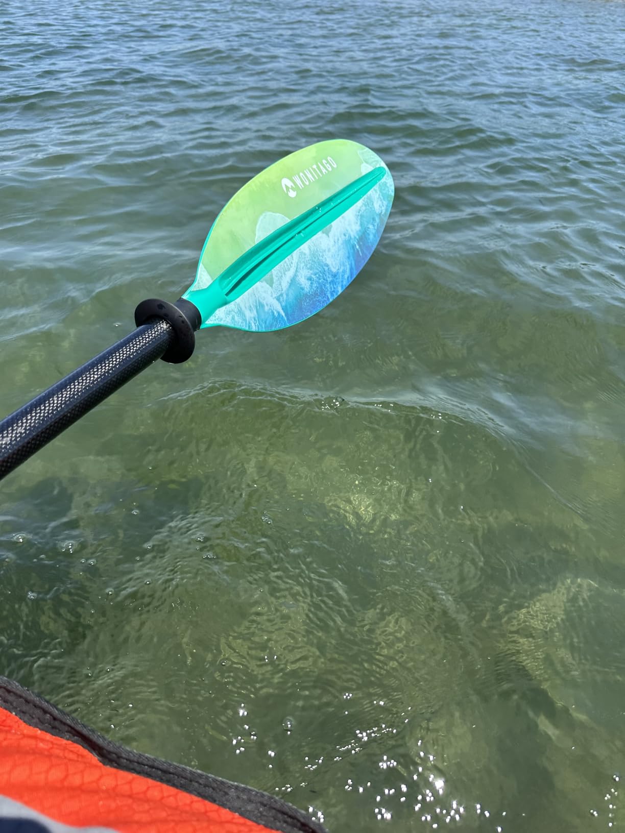 Kayak Paddle Premium Carbon Fiber Paddle with Reinforced PP + Fiberglass Blade, Floating Adjustable Kayaking Oars, 3 Piece, 220-240 cm/86-94 Inches, 240-260 cm/94-102 Inches customer photo 1