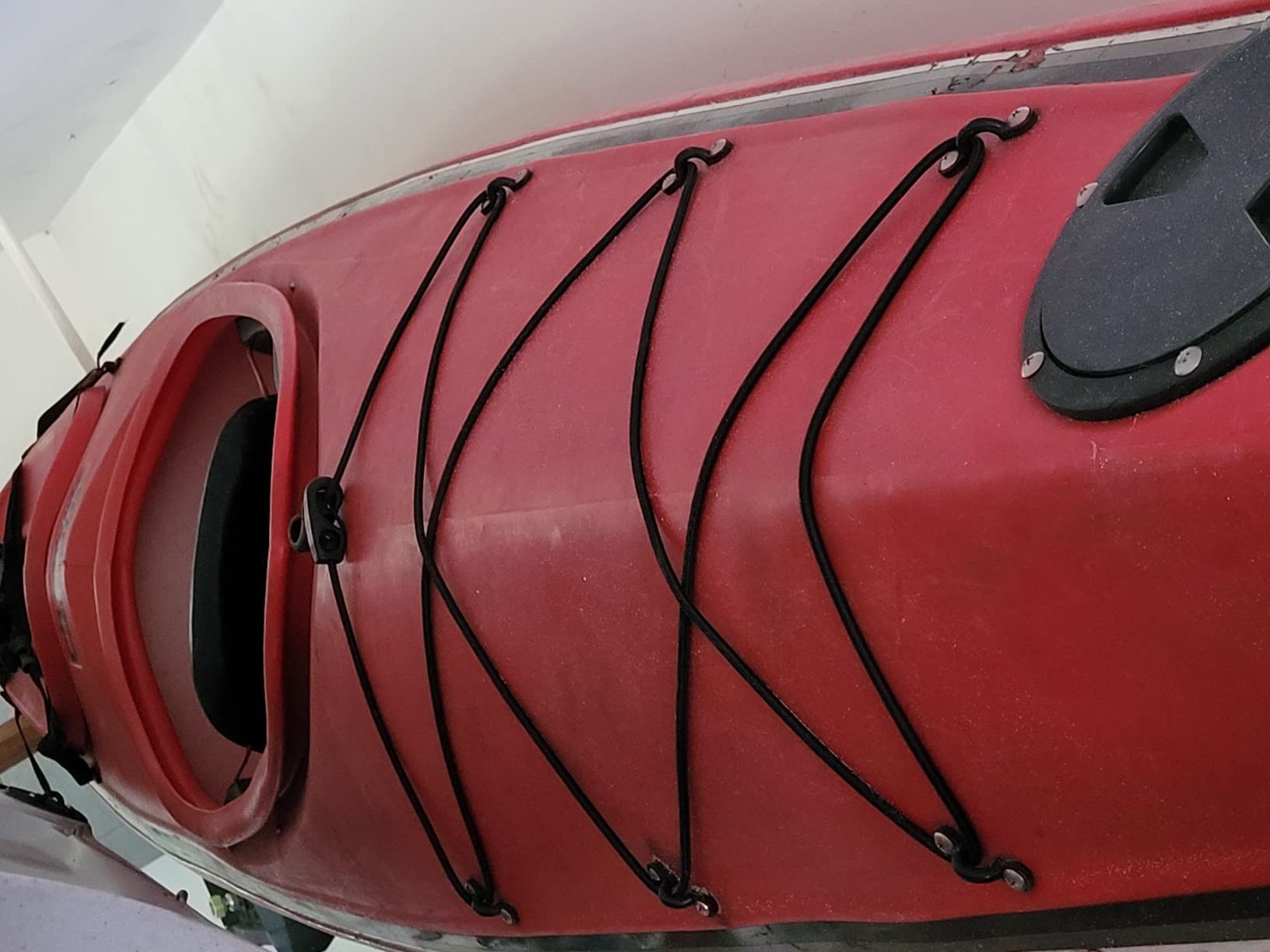 Kayak Deck Rigging Kit 8 Feet Bungee Cord with Bungee Cord Ends Hooks and Tie Down Pad Eye with Screw and 6 J-Hooks for Kayak Boat Canoe Accessory Outfitting Fishing Storage Bungee Kit customer photo 1