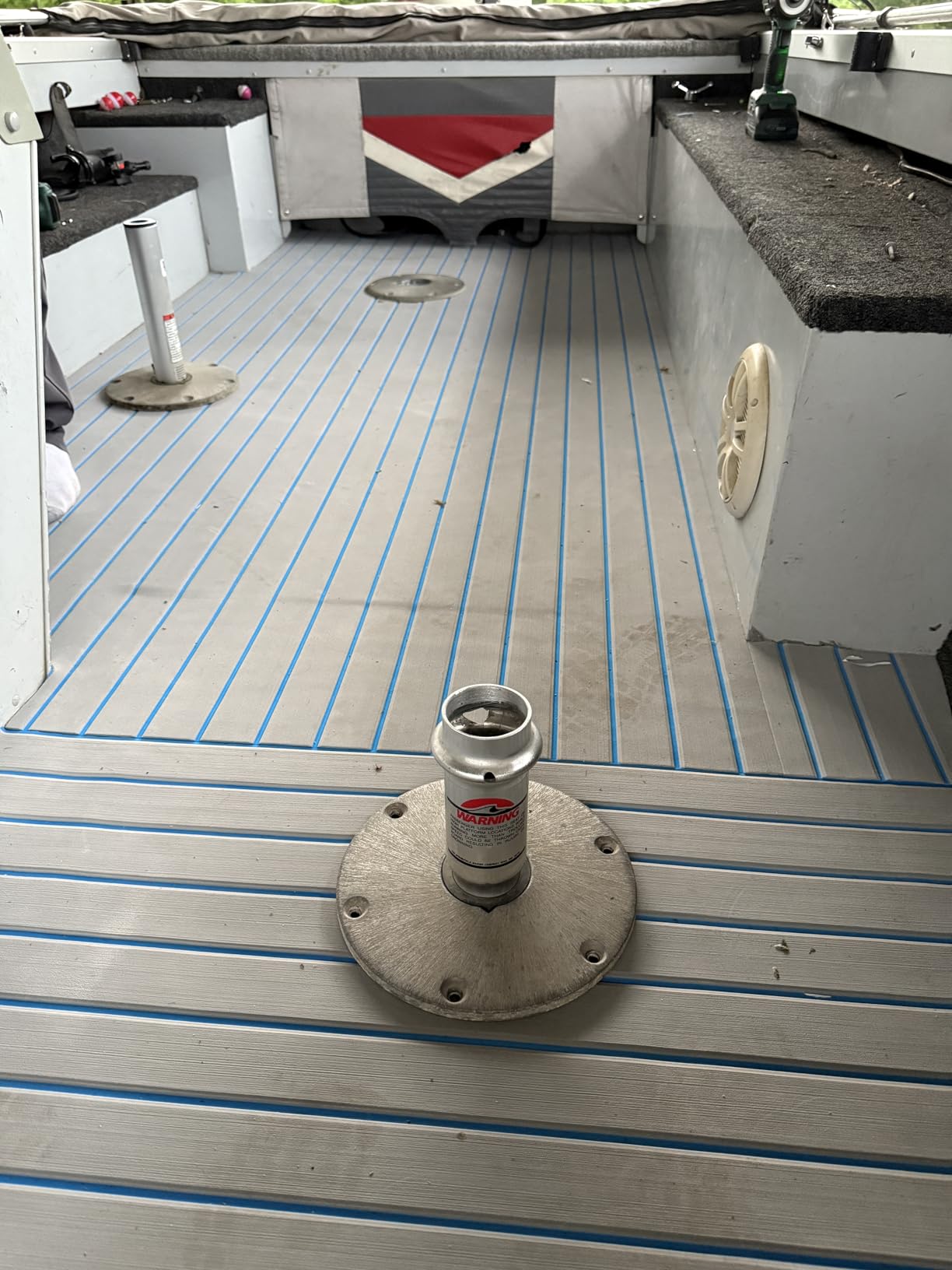 KXKZREN Boat Flooring EVA Foam Decking Sheet Faux Teak Marine Mat Non-Slip Boat Carpet Self-Adhesive Flooring for Jon Boats Motorboat RV Yacht Kayak Swim Platform customer photo 1