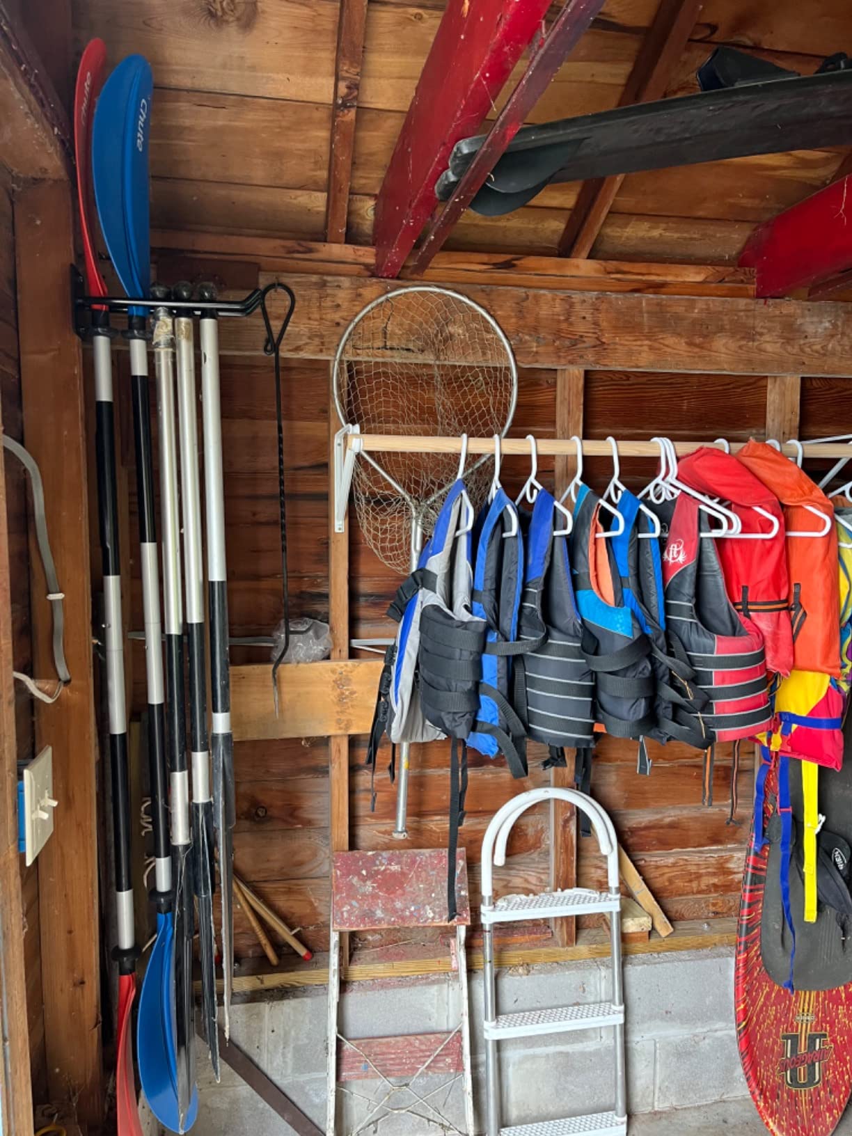Paddle Storage Wall Rack, Kayak, SUP, Canoe Paddles, Indoor Organizer, Solid Steel Hanging Hooks (Compact) customer photo 1