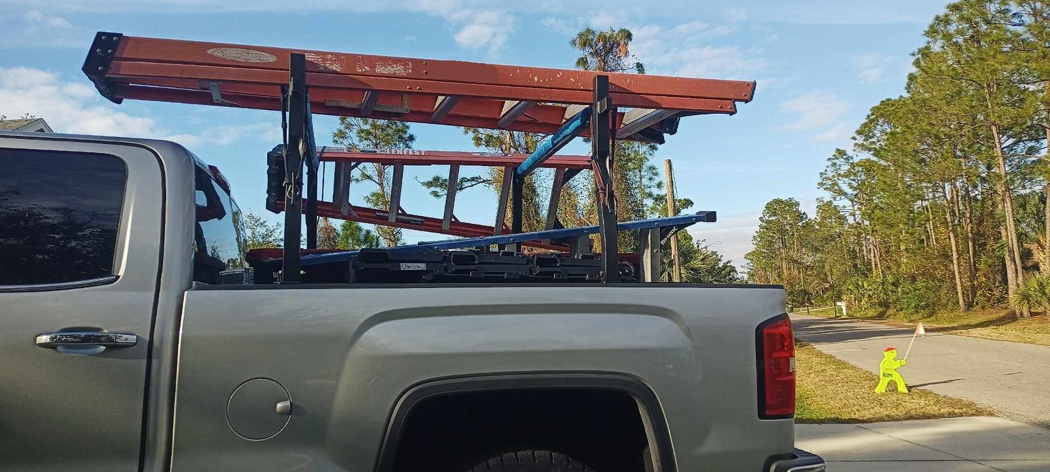 POLESTAR Steel Truck Ladder Rack, 1000lbs Loading Capacity Universal Truck Bed Rack, 45 to 66 inch Adjustable Non-Drilling Pickup Trailer Ladder Rack for Pickup Truck Kayak, C-Clamp Design customer photo 1