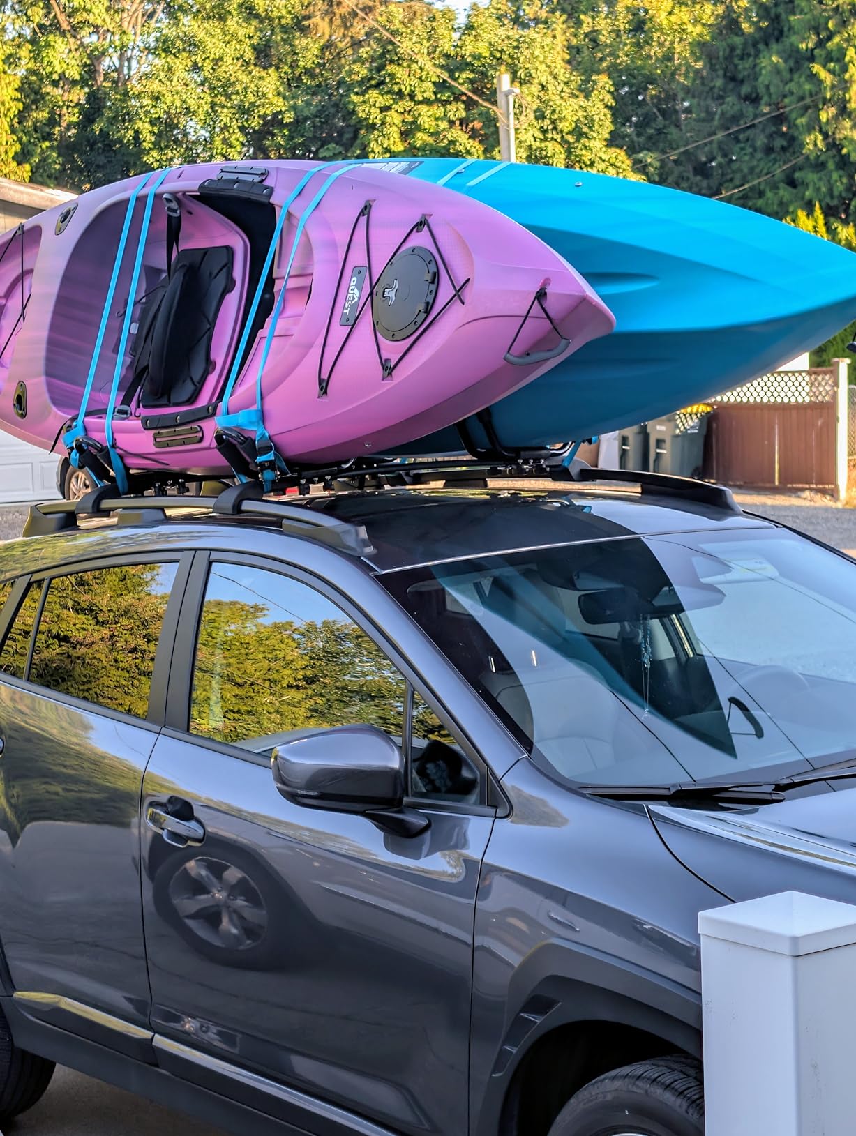 2 Pairs Kayak Roof Rack for Car Top Roof Mount Carrier J Cross Bar Canoe Boat customer photo 2