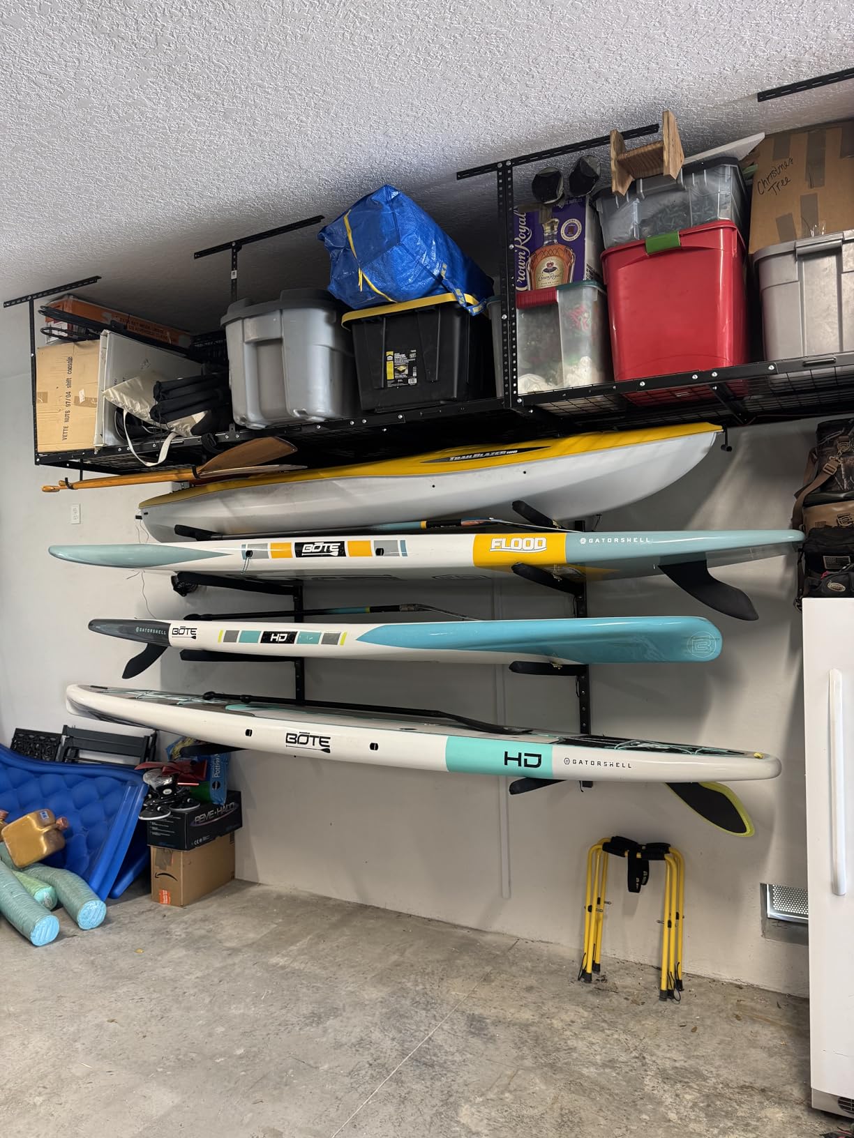 Bonnlo Kayak Storage Rack, Adjustable Heavy Duty Kayak Rack for Kayaks Paddle Boards, Kayak Paddle Holder for Garage, Spacesaver, Gentle on Padding, Boat Organizer customer photo 1