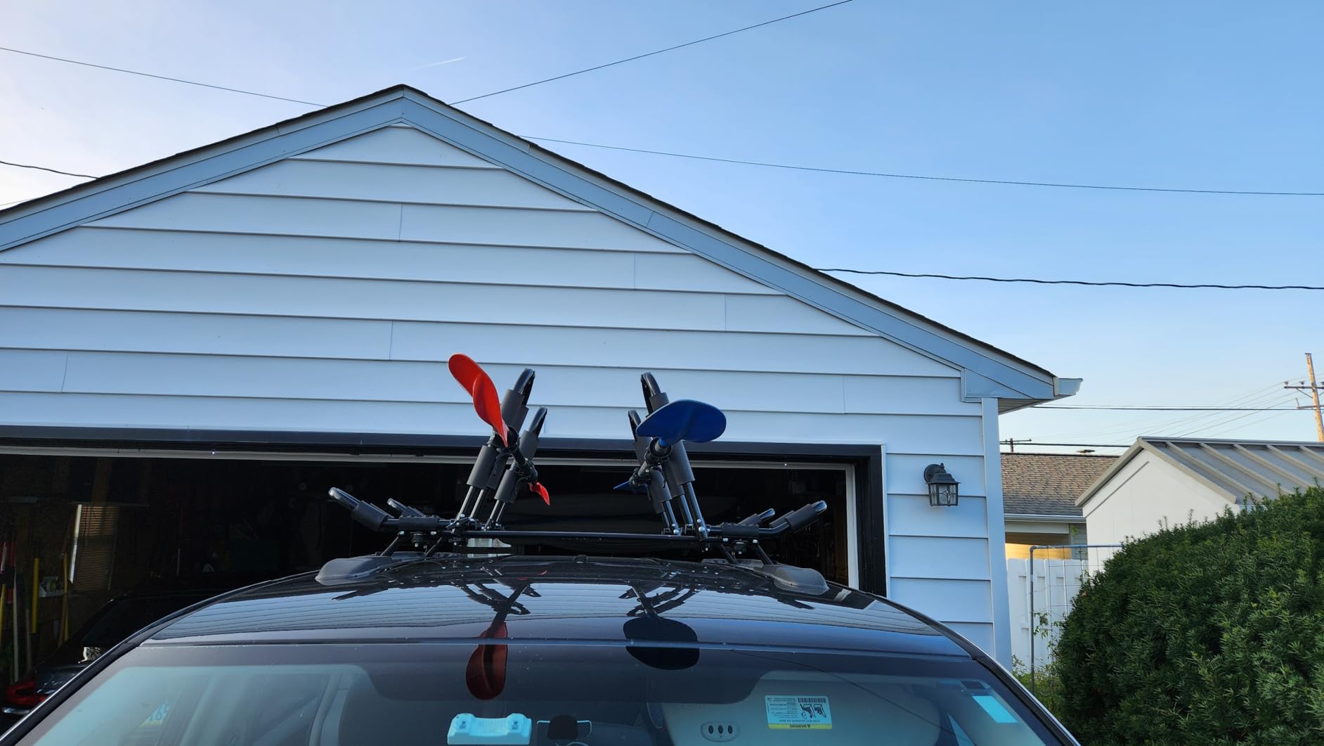 FORWODE 1 Pair Heavy Duty Kayak Roof Rack, J-Bar Roof Rack with 1 Set Ratchet Tie Straps for Kayak Canoe Boat Surf Ski on SUV Car Truck Crossbar customer photo 2