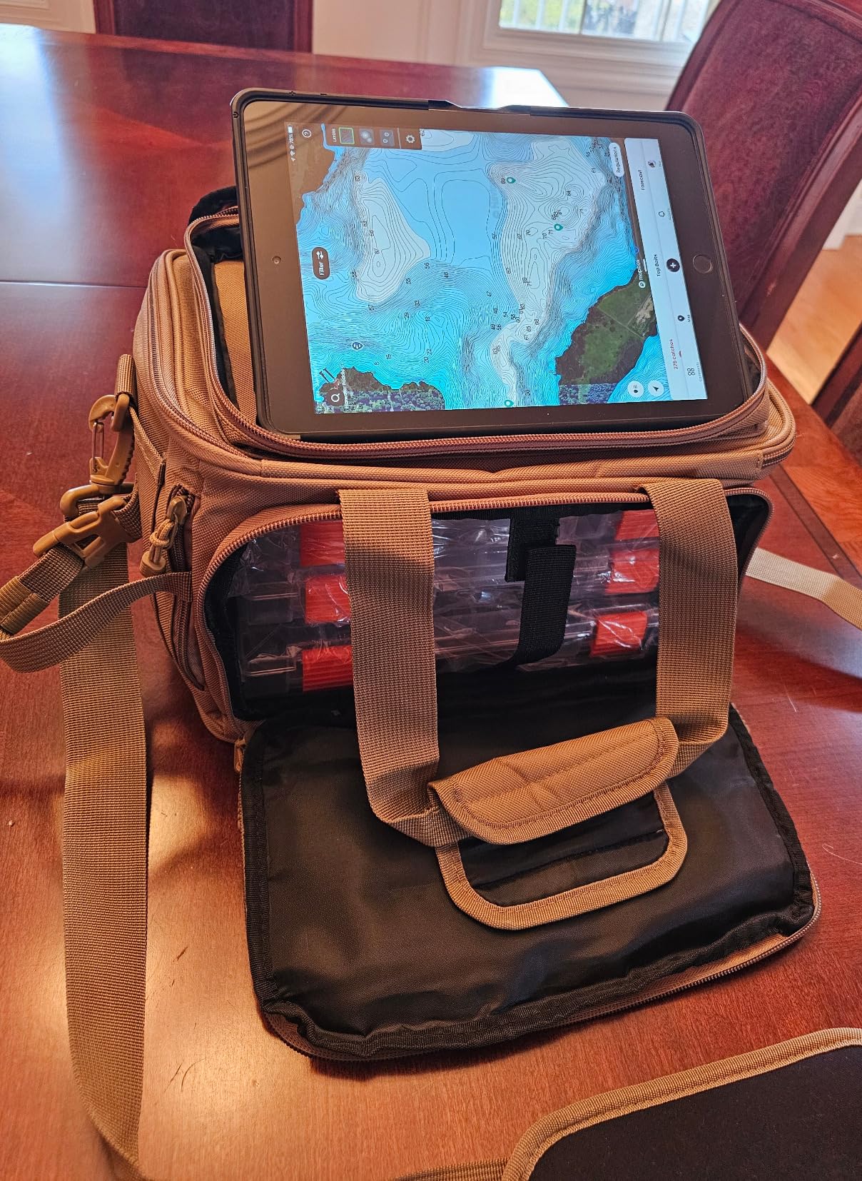 KastKing Karryall Fishing Tackle Bags with 4 * 3700 Tackle Trays, Fishing Bags for Saltwater or Freshwater Fishing - Fishing Gear Storage, Khaki customer photo 2