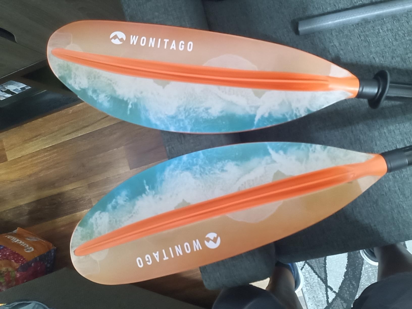 Kayak Paddles with Fiberglass Shaft and Reinforced PP Blade, Floating Adjustable Kayaking Oars, 3 Piece, 220-240 cm/86-94 Inches, 240-260 cm/94-102 Inches customer photo 1