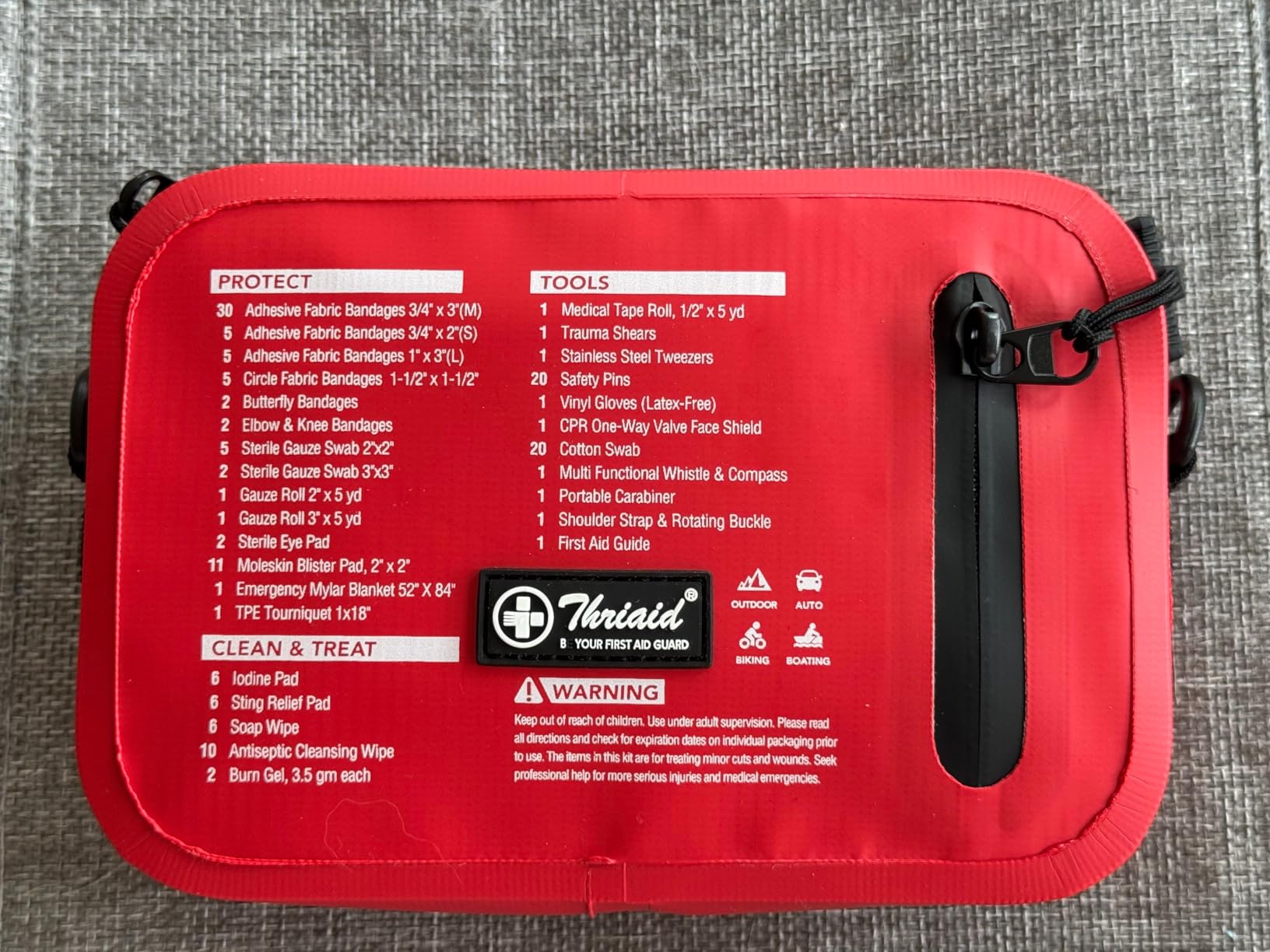 152 PCS Waterproof First Aid Kit, Portable Small Boat Dry Bag Bug Out Bags, Emergency Medical Kit Ideal for Boating, Camping, Fishing, Kayaking, Floating, Red customer photo 1