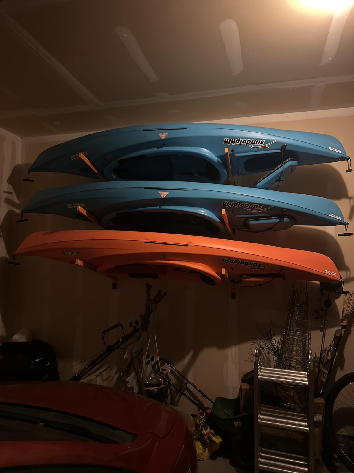 Kayak Storage Rack, Wall Mount Kayak Racks for Indoor Outdoor Storage, Heavy Duty Adjustable Kayak Rack for Garage, Spacesaver customer photo 2