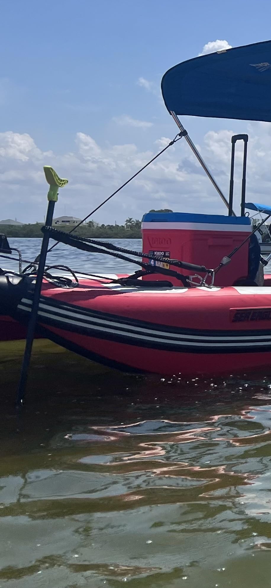 Shallow Water Anchor Pole, Fiberglass Sand Anchor with T-Handle and 316 Stainless Tip, Corrosion-Resistant Shallow Water Anchor for Boats, Beaches, Sandbar(Gloves Included) customer photo 2