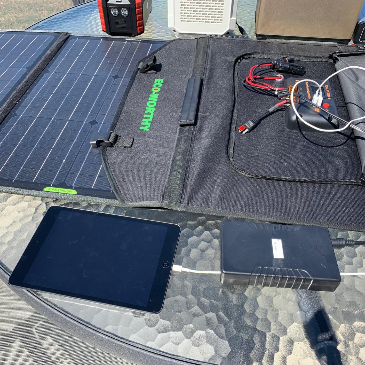 ECO-WORTHY 200W Portable Solar Panel for Power Stations,IP65 Waterproof & Lightweight with Adjustable Kickstand,23% High Efficiency Foldable Solar Panel for Outdoor RV Camping Off Grid Emergency customer photo 2