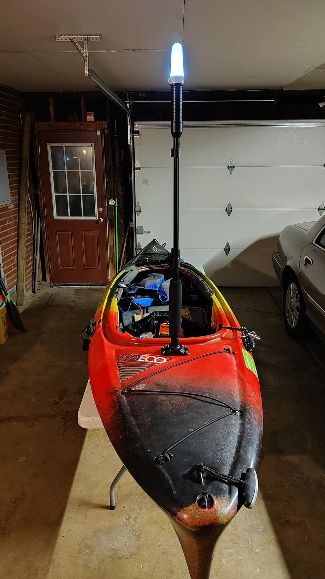 Tavaray Kayak Lights With Orange Flag Pole Kit, 360° Led White Boat Lights, 55.5