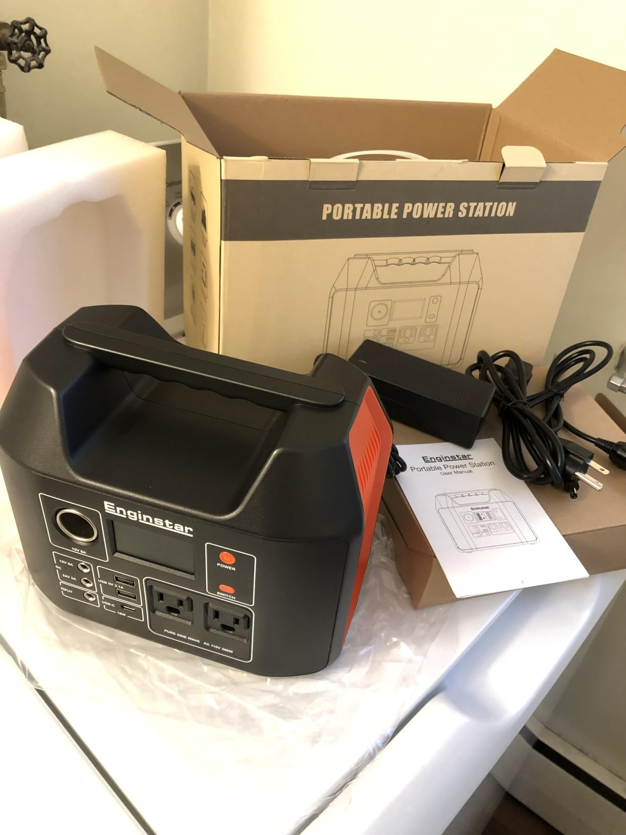 EnginStar Portable Power Station 300W 296Wh Battery Bank with 110V Pure Sine Wave AC Outlet for Outdoors Camping Hunting and Emergency, 80000mAh Backup Battery Power Supply for CPAP customer photo 2