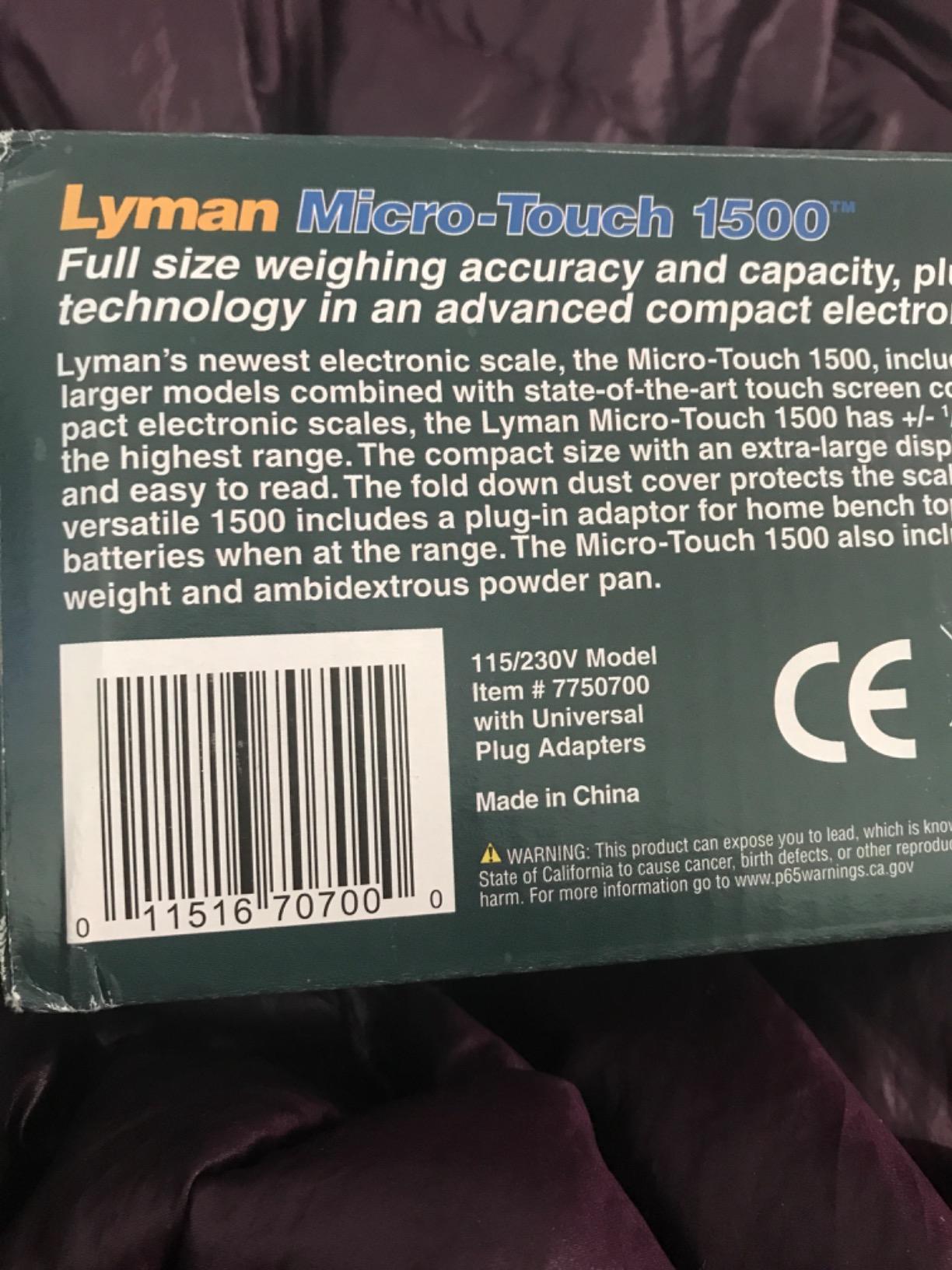 Lyman Micro-Touch 1500 Electronic Scale 110V 7750700 customer photo 2