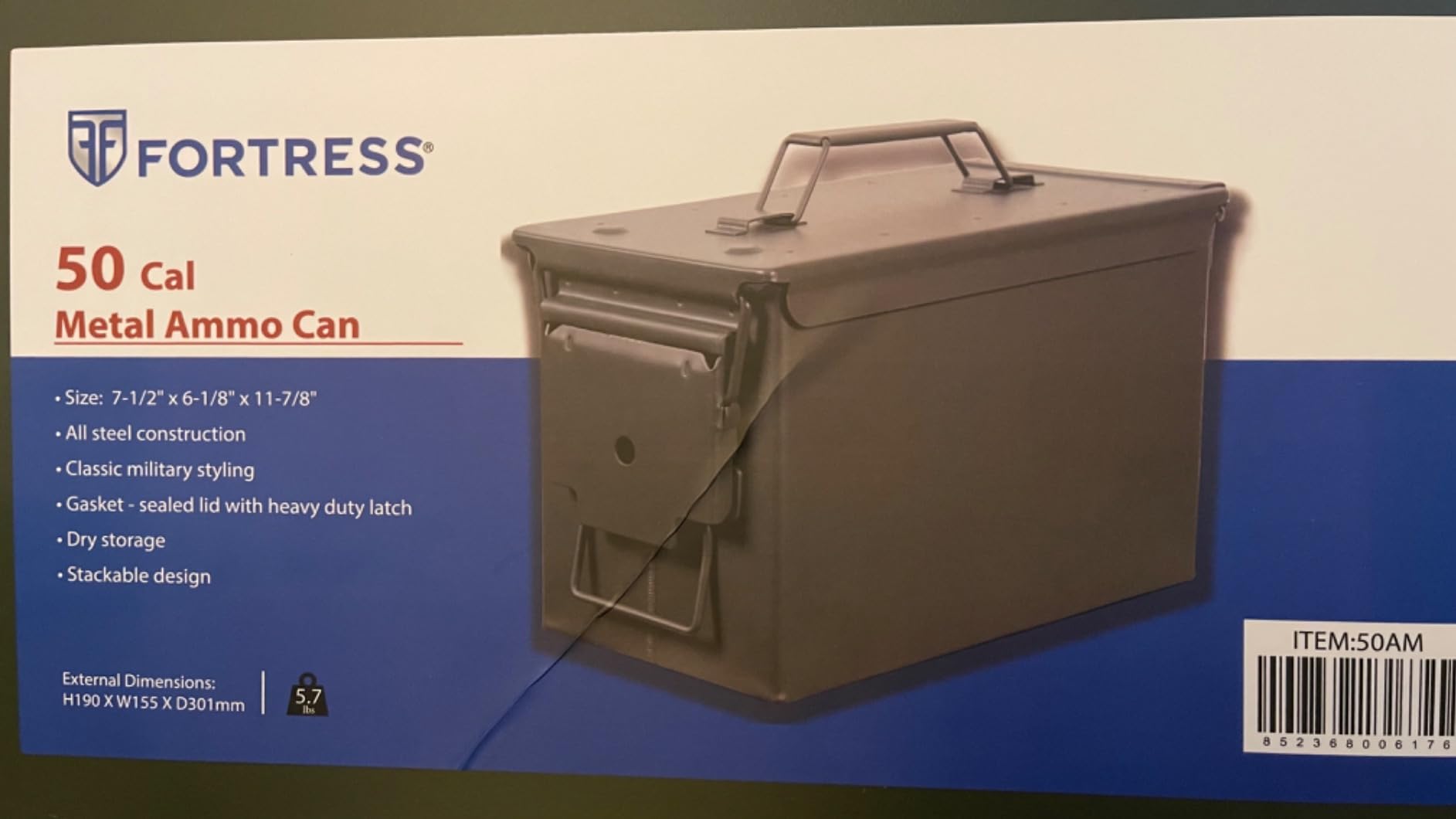 Fortress 50 Caliber Metal Ammo Can, Military Style Steel Storage Box customer photo 1
