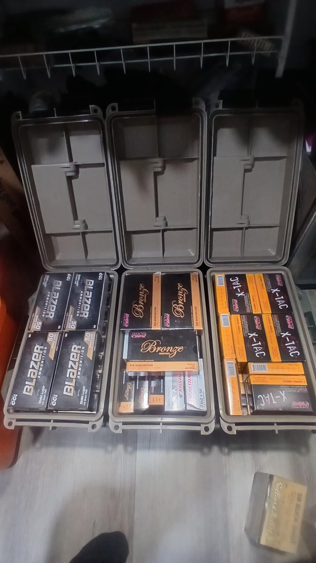 MTM AC3C 3-Can Ammo Crate, 50 Caliber, Store all types of boxed or bulk ammo, Stackable, USA Made customer photo 1