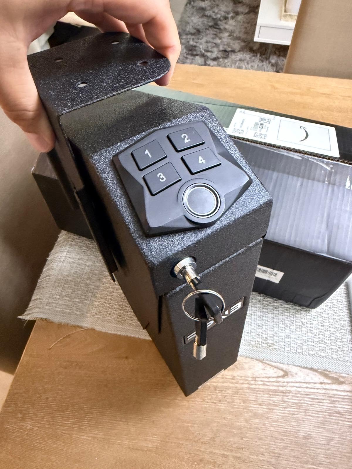 RPNB Mounted Gun Safe,California DOJ Certified Handgun Safe, Auto Open Lid Smart Pistol Safe with Biometric Fingerprint or Keypad Lock customer photo 1