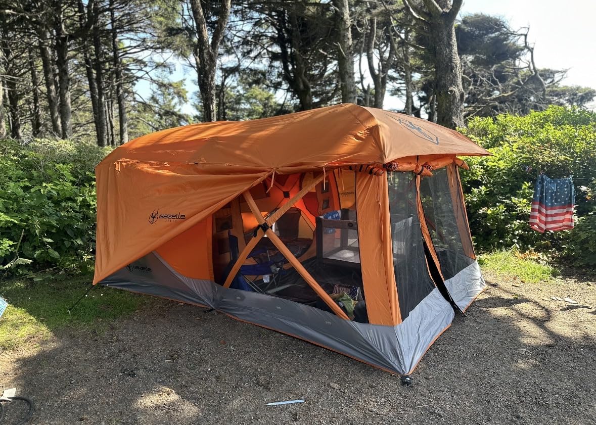 Gazelle T4 Plus Extra Large 4 to 8 Person Portable Pop Up Outdoor Shelter Camping Hub Tent with Rain Fly & Extended Screened Sun Room customer photo 1