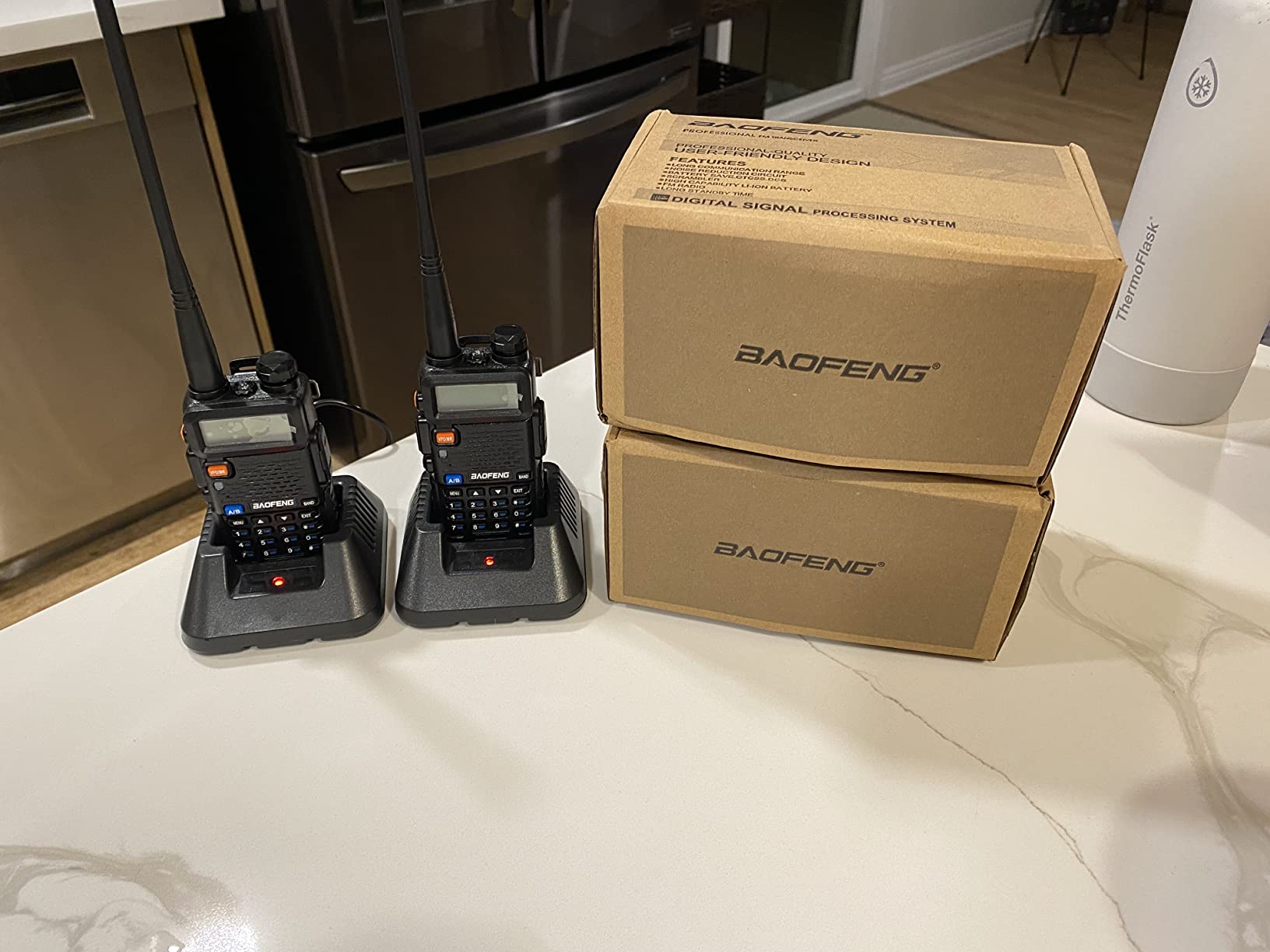BAOFENG UV-5R Ham Radio Long Range UV5R Dual Band VHF UHF Rechargeable Walkie Talkies for Adults Handheld Two Way Radio with Earpiece AR-771 Full Kit for Camping Hunting Survival Gear, 2Pack customer photo 2