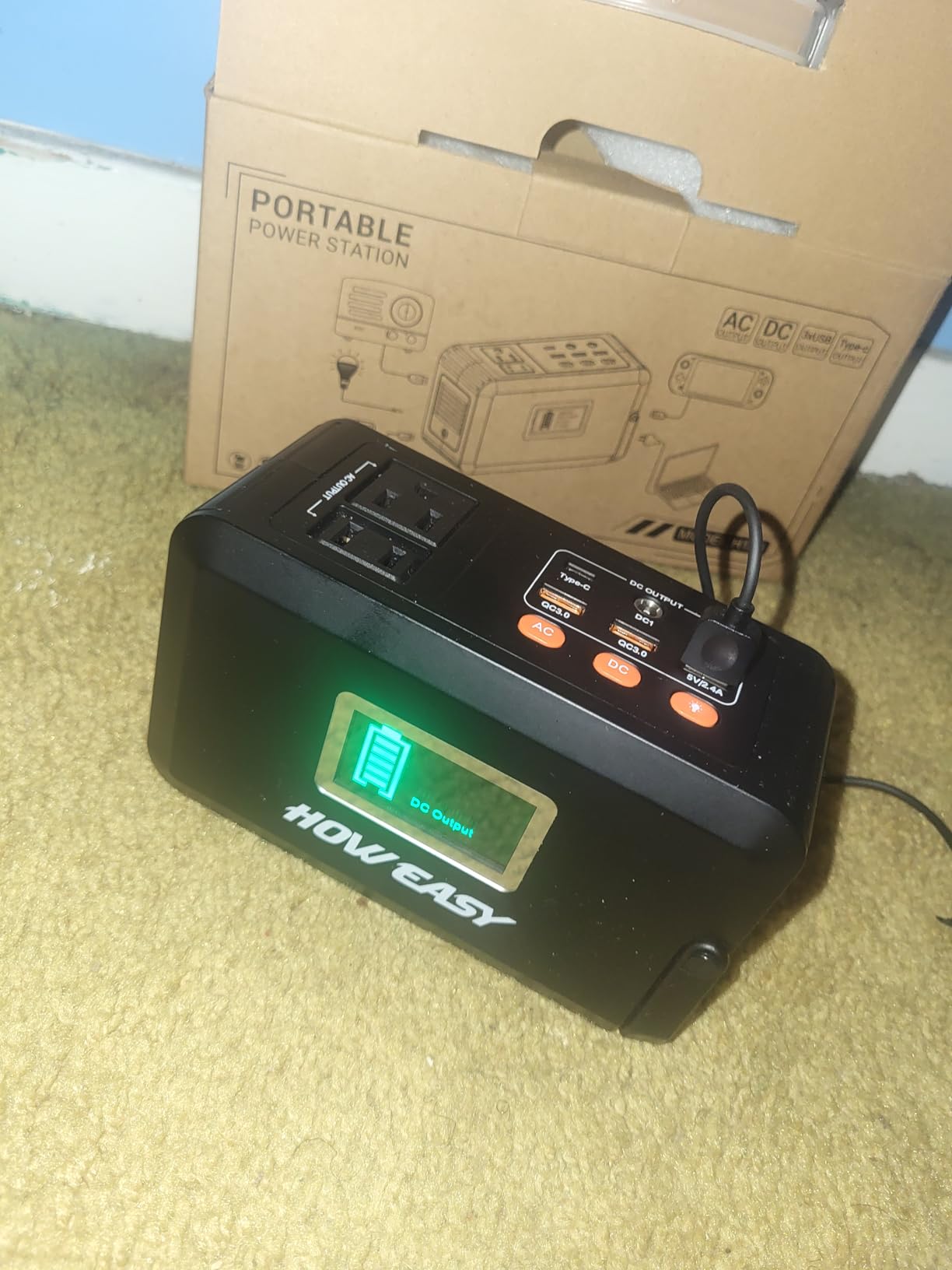 HOWEASY Portable Power Station, 120W(240W Peak) Solar Generator, 88Wh Lithium Battery Power with 110V AC Outlet for Outdoor Camping customer photo 1