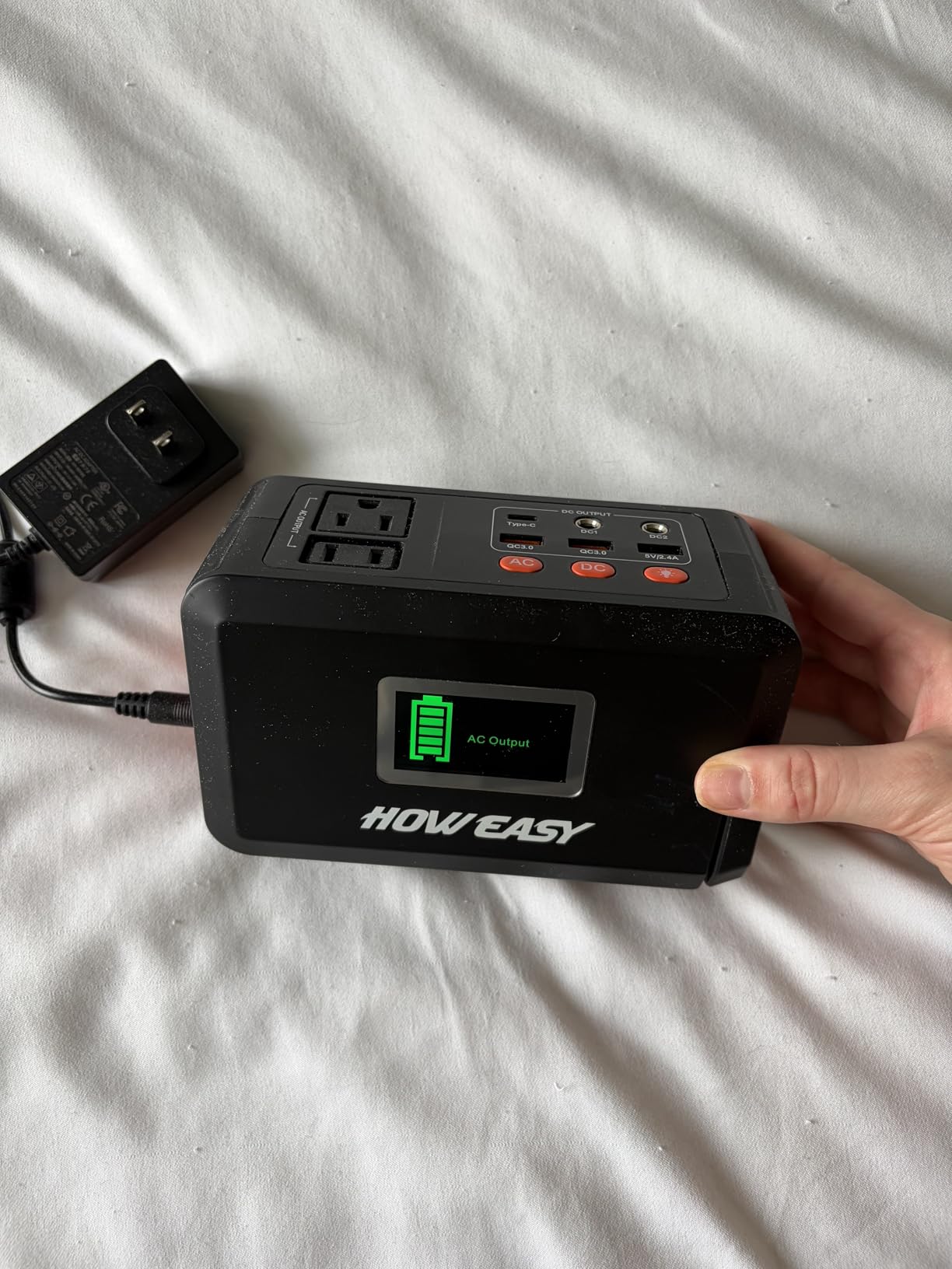 HOWEASY Portable Power Station, 120W(240W Peak) Solar Generator, 88Wh Lithium Battery Power with 110V AC Outlet for Outdoor Camping customer photo 2