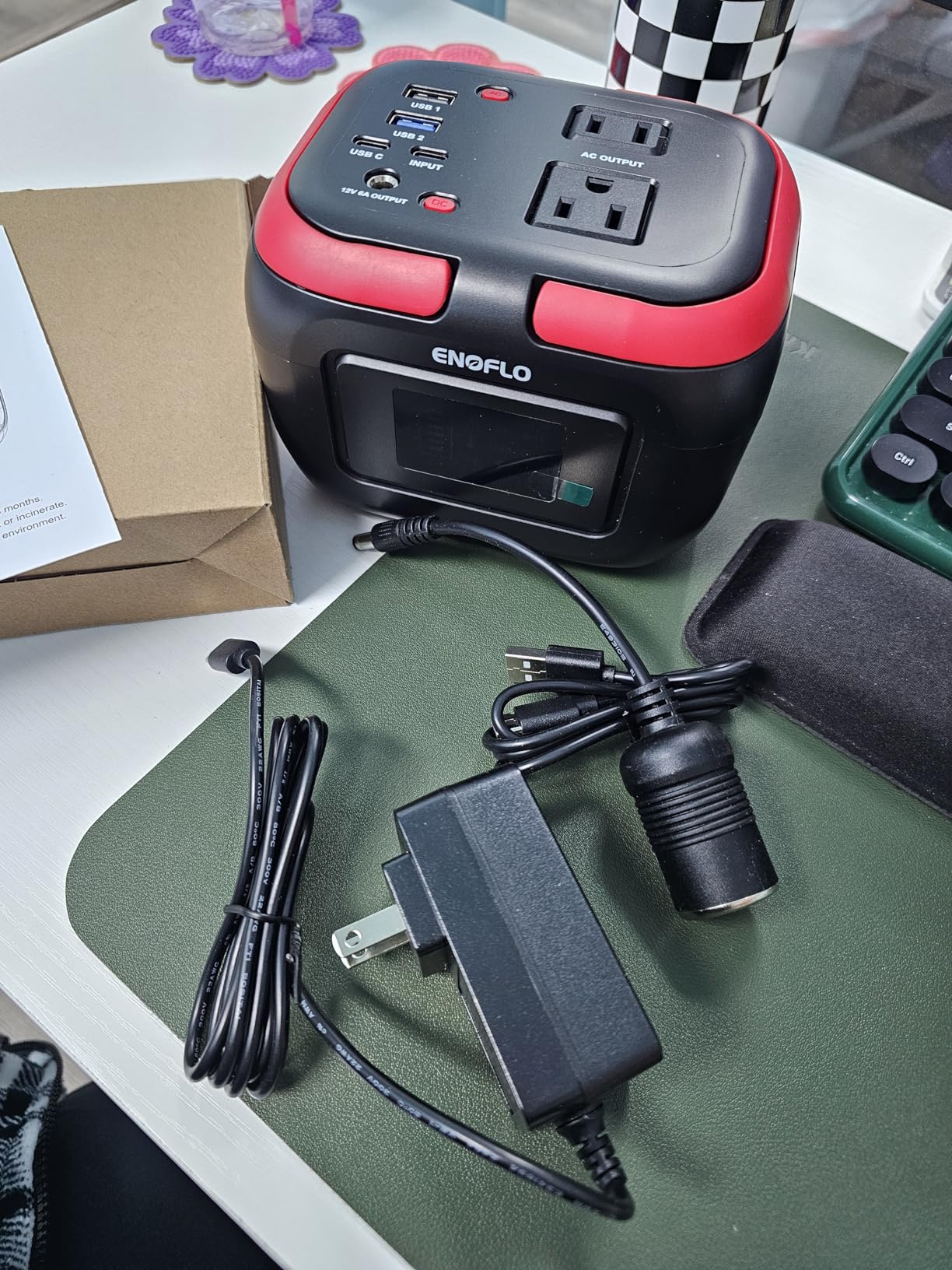ENOFLO Portable Power Station, 97.68Wh Solar Generator, Lithium Battery Power with 110V AC 120W Peak Socket for Outdoor Camping customer photo 2