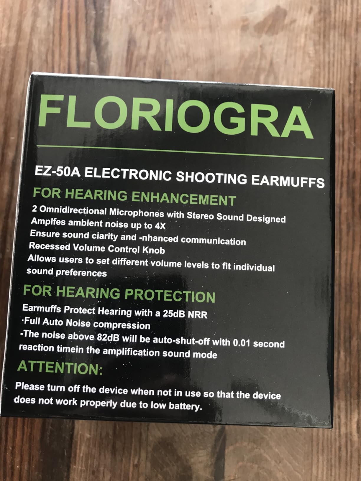 Floriogra Electronic Ear Protection for Shooting with 5X Sound Amplification, NRR 23dB customer photo 2