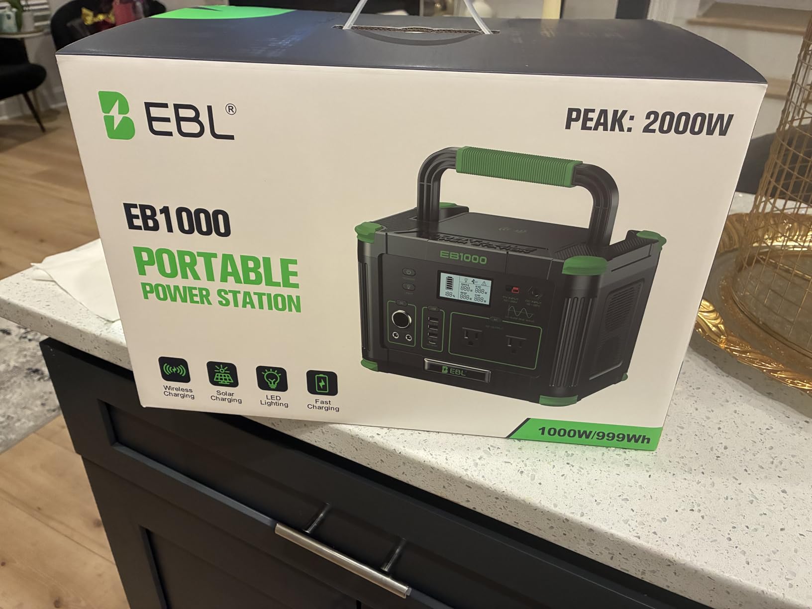 1000W Portable Power Station 999Wh, 110V Pure Sine Wave AC Outlet (2000W Peak), 60W PD USB-C & 10 Ports, Solar Generator for Home Backup, Outdoor Camping, RV, Emergency, Off-Grid Living customer photo 1
