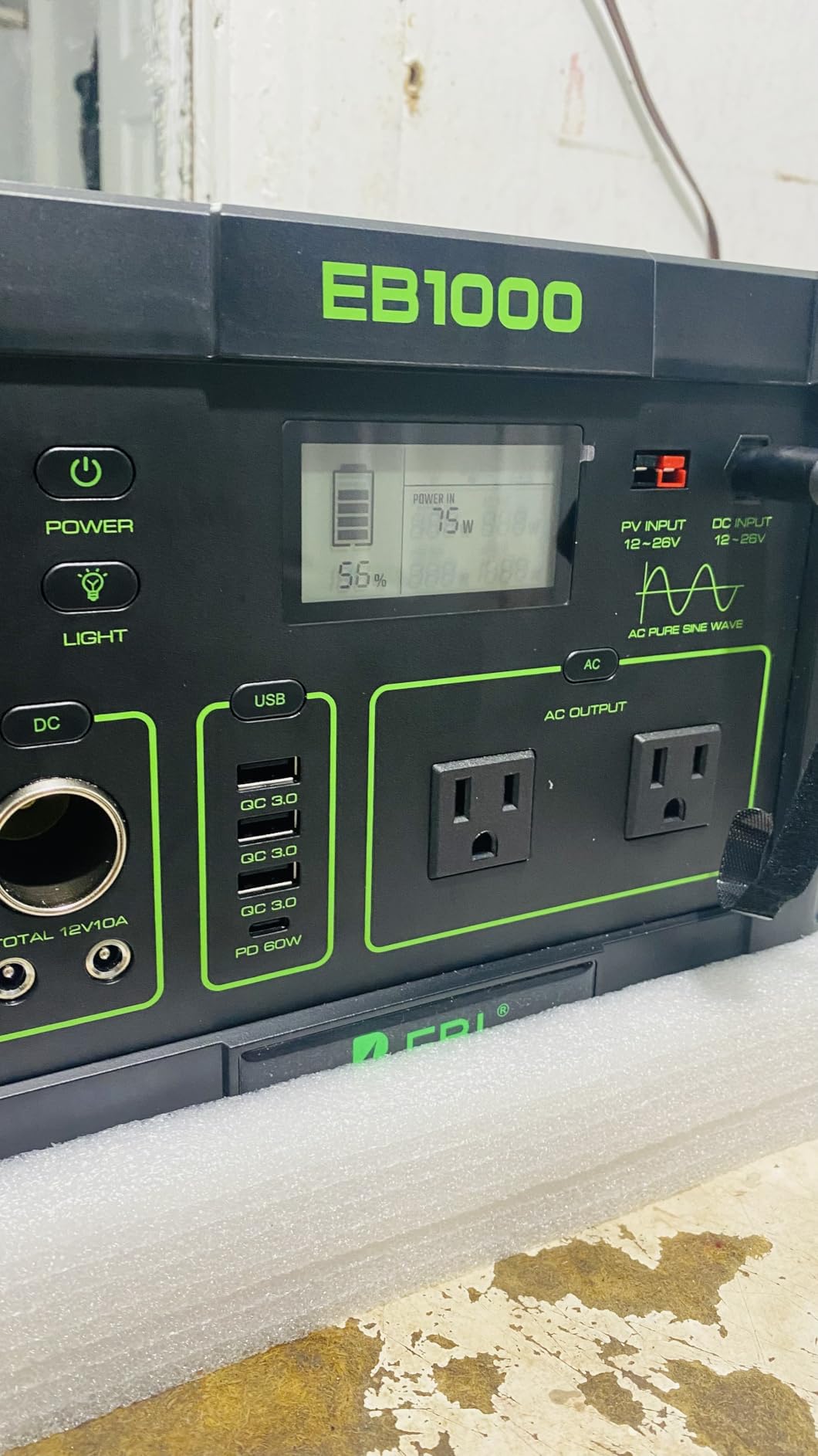 1000W Solar Generator 999Wh, Portable Power Station with 60W USB-C PD Output, 110V Pure Sine Wave AC Outlet Backup Lithium Battery for Outdoors Camping Travel Hunting Home (Peak 2000W) customer photo 1