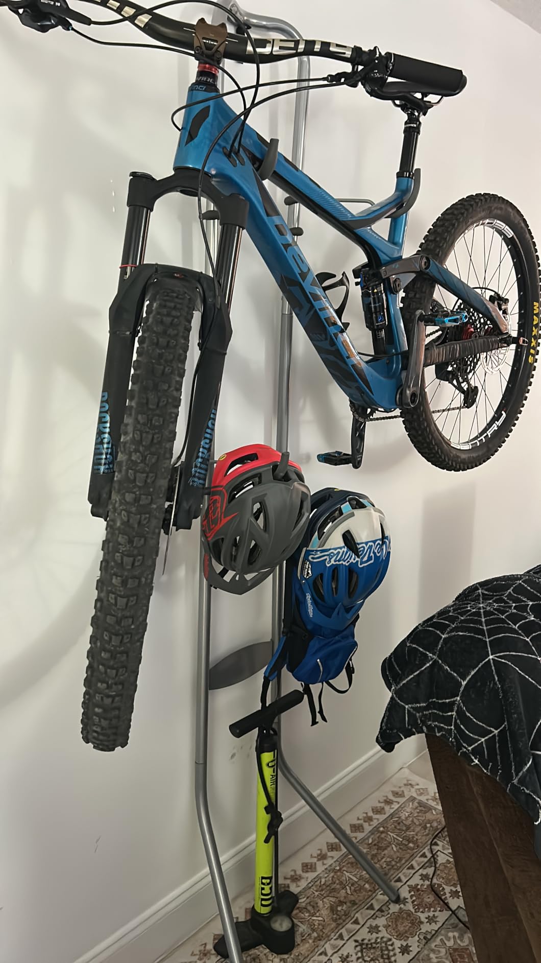 Delta Cycle Michelangelo 2 Bike Storage Rack - Gravity Fully Adjustable Bike Storage Garage For Road, MTB, and Hybrid Bicycles - Vertical Bike Rack Holds Up To 80 lbs customer photo 1