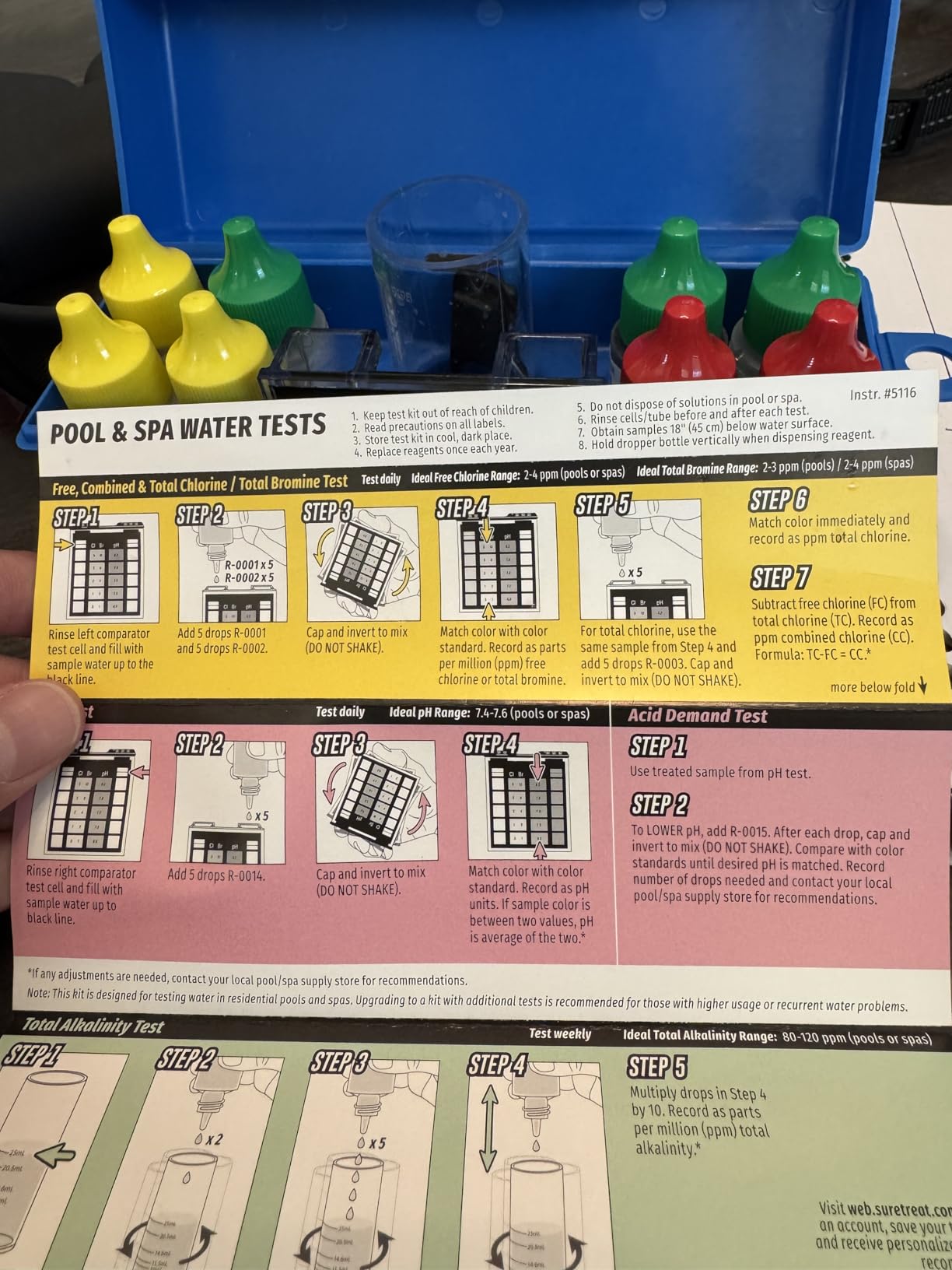 Taylor K-1004 DPD, 6-in-1 Pool Test Kit for for Free & Total Chlorine, Bromine, pH, Acid Demand, Total Alkalinity, 100+ Tests, Quick & Easy for Pools & Spas | Made in The USA customer photo 1