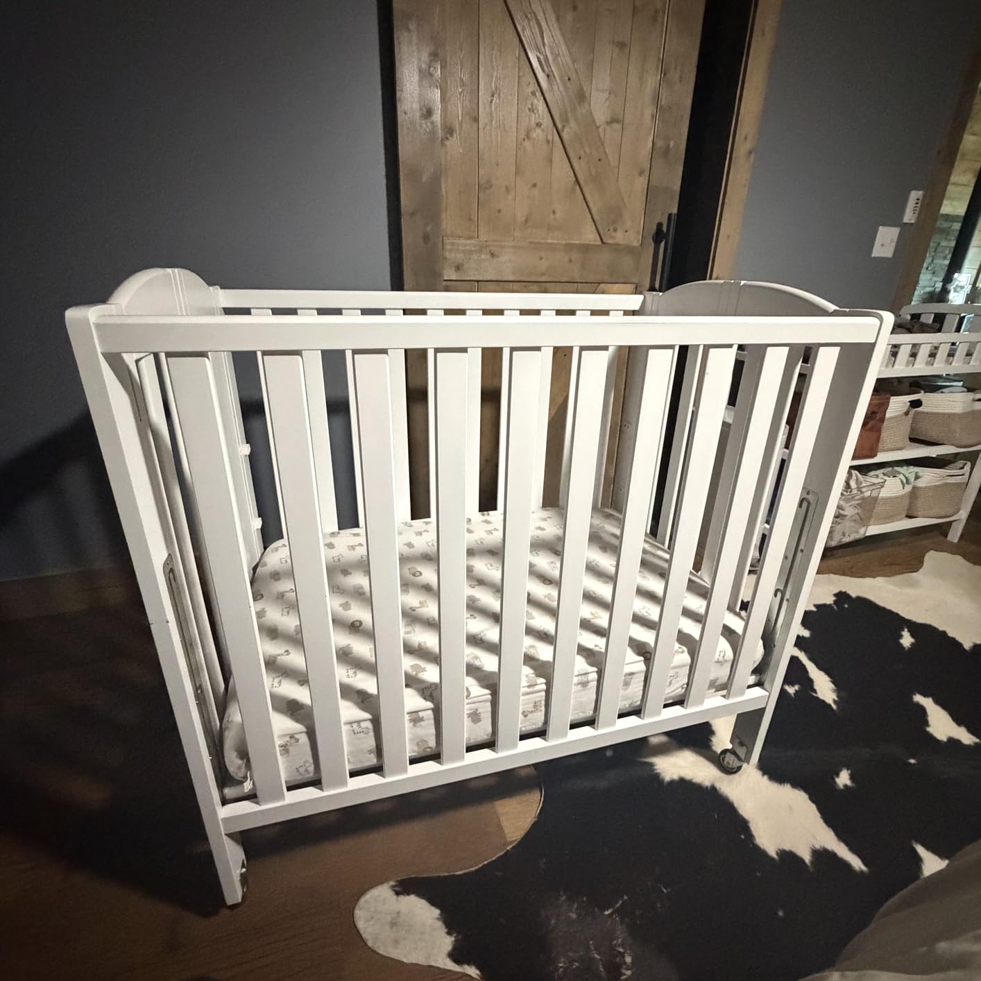 Dream On Me 3-in-1 Portable Folding Stationary Side Mini Baby Crib in White & Mattress, GreenGuard Gold & JPMA, Use as Changer & Playpen, Locking Wheels, 3 Mattress Heights, Extra Firm Mattress customer photo 1