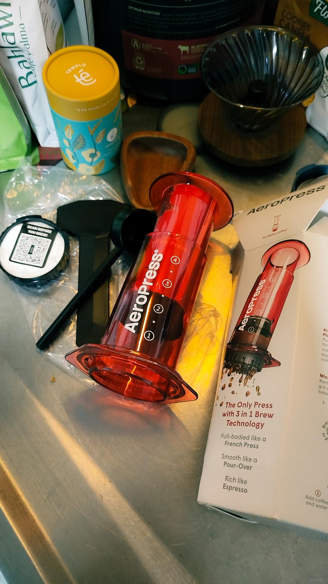 AeroPress Original Coffee Press - All-in-One French Press, Pour-Over & Espresso Style Manual Brewer, 2 Min Brew for Less Bitterness, More Flavor, Small Portable Coffee Maker, Travel & Camping customer photo 1