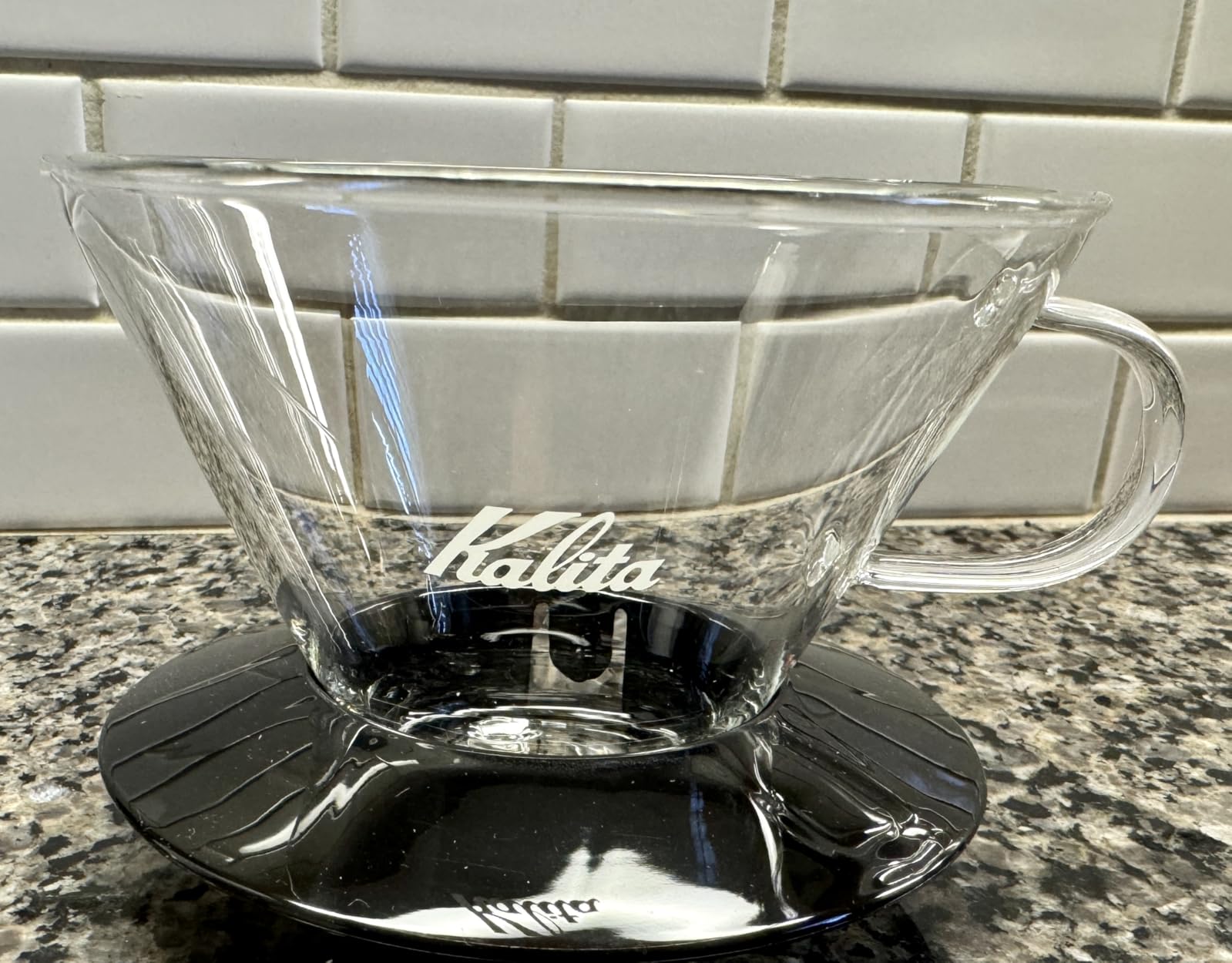 Kalita Wave Pour Over Coffee Dripper, Size 185, Makes 16-26oz, Single Cup Maker, Heat-Resistant Glass, Patented & Portable customer photo 1