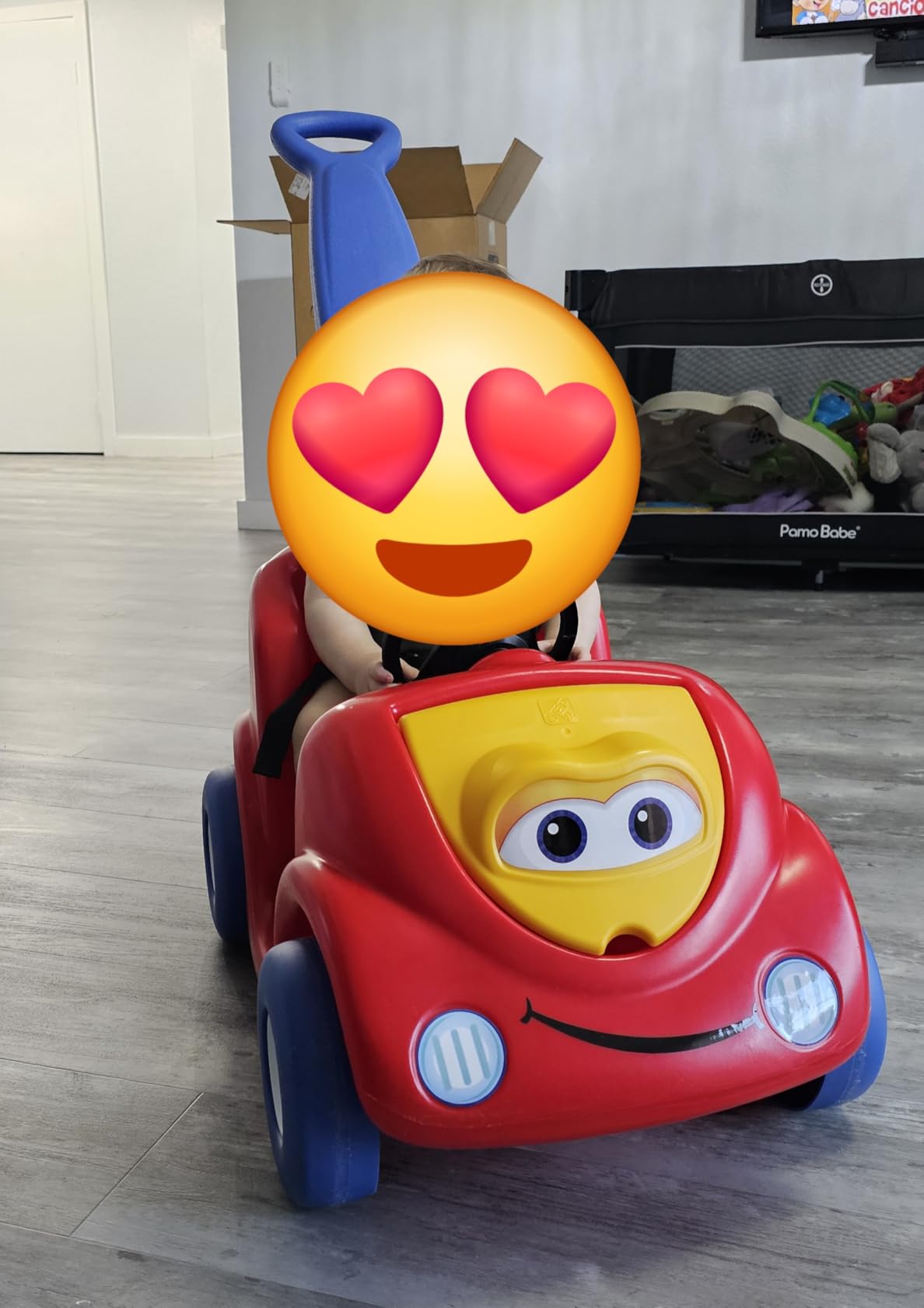 Step2 Push Around Buggy Kids Push Car, Ride On Toy, Stroller Substitute, Includes Seat Belt & Horn, Made of Durable Plastic, Max Weight 50 lbs., For Toddlers 1.5-4 Years Old, Pink customer photo 2