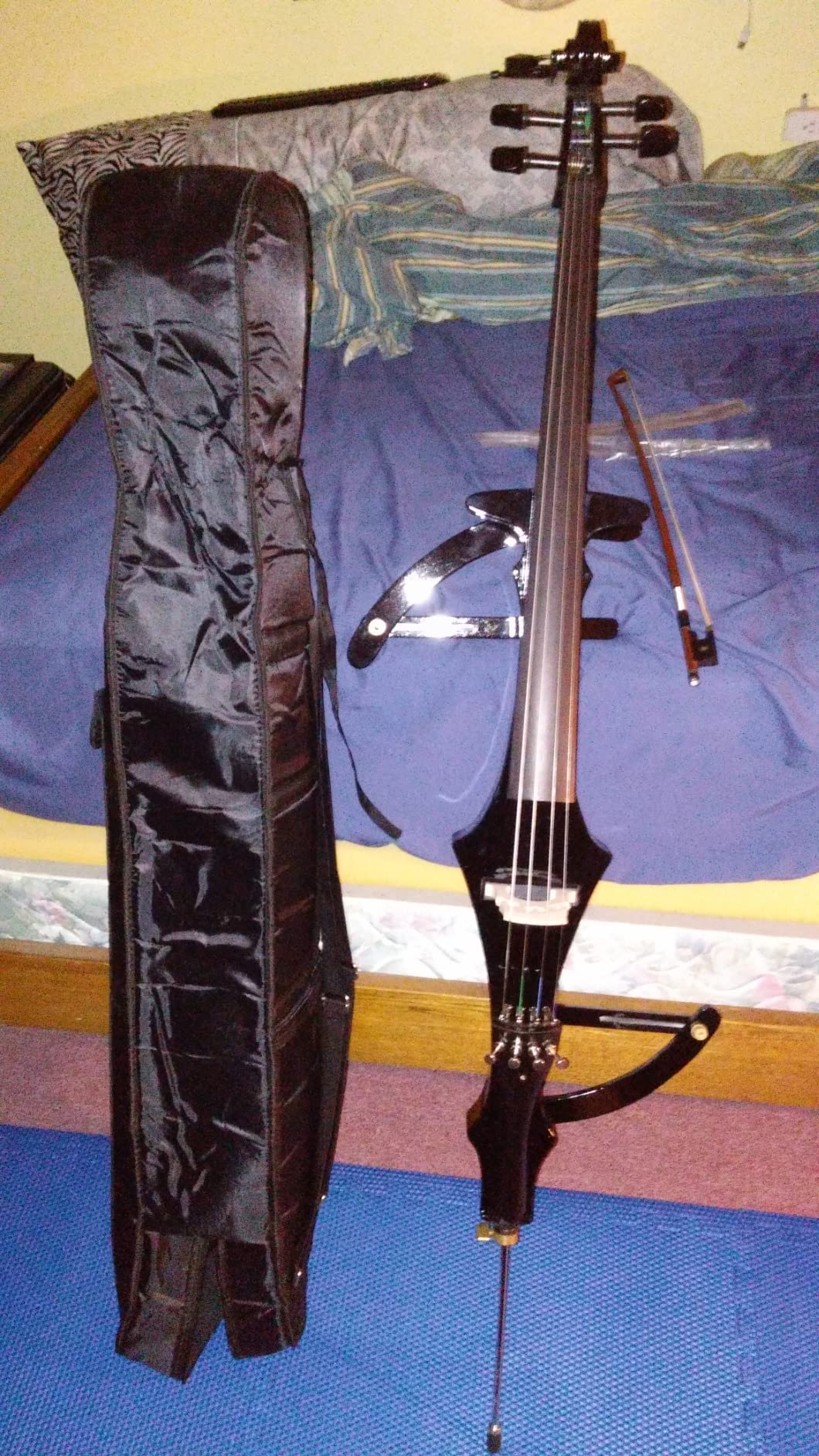 Cecilio CECO-4BK Ebony Electric Silent Metallic Black Cello, Size 4/4 (Full Size) customer photo 1