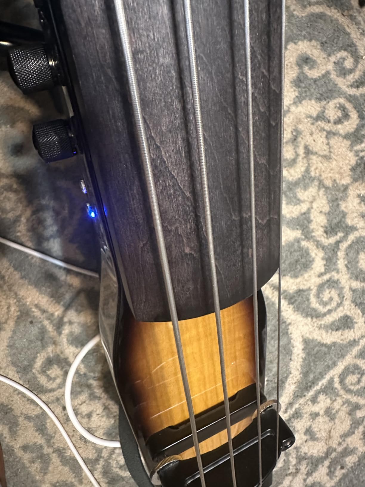 Stagg EDB-3/4 TB Electric 3/4 Size Double Bass with Gig Bag Included - Transparent Blue customer photo 1