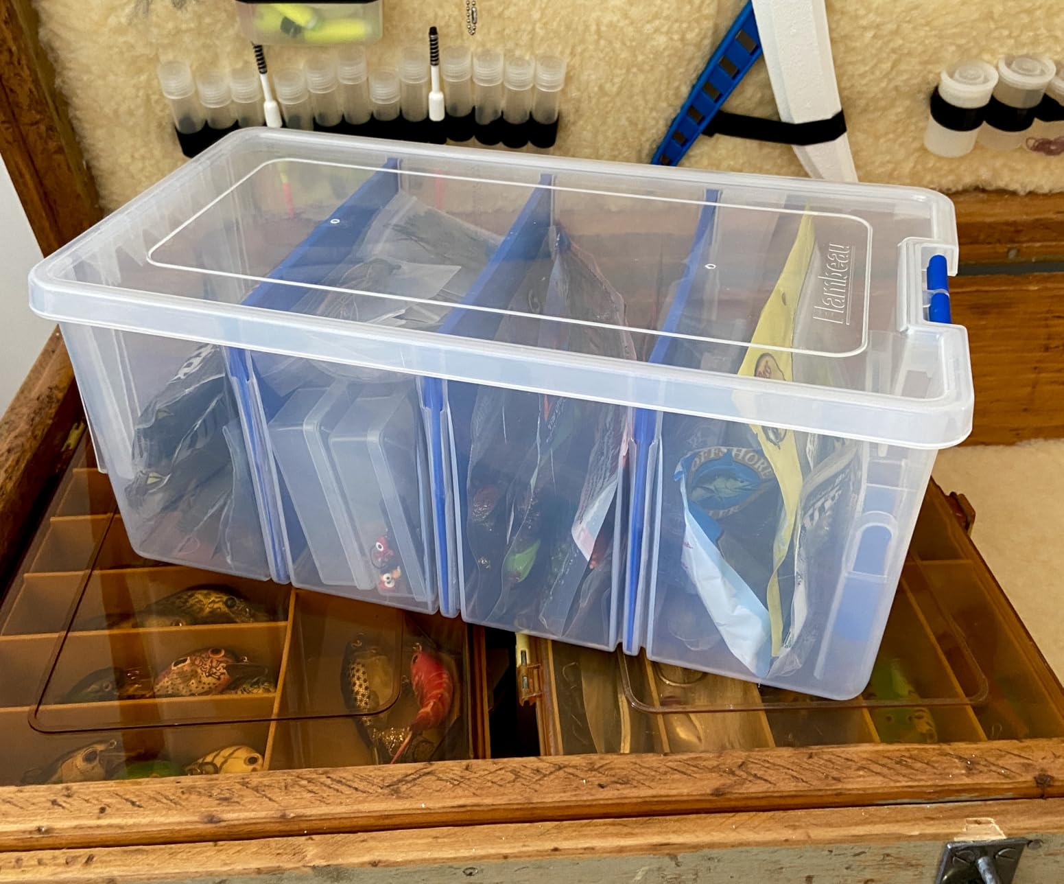 Flambeau Outdoors 4510 Clear Fishing Organizer - Super Half Satchel Soft Fishing Lure Storagees, Bait Organizer, Tuff Tainer with Zerust Anti-Rust Dividers customer photo 1