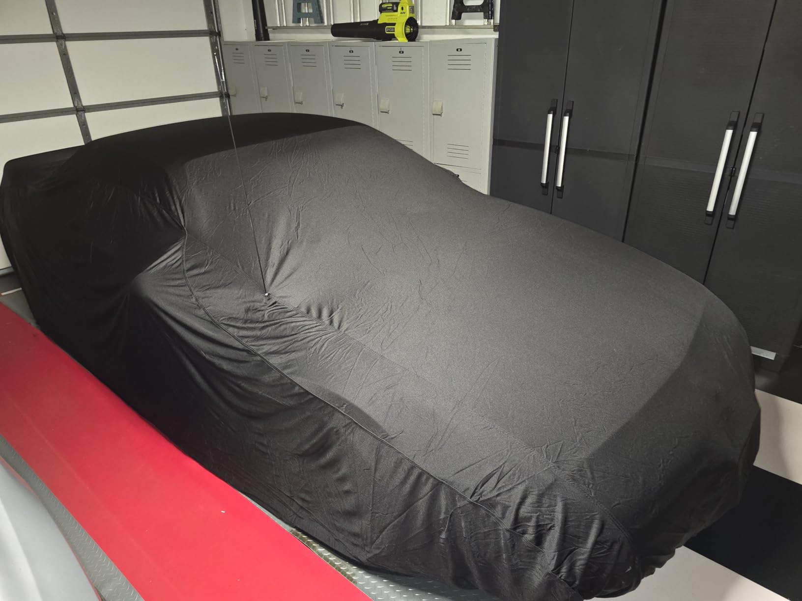 Budge Indoor Stretch Car Cover, Premium Dustproof Protection with Soft Fleece Lining, Breathable Indoor Car Cover Fits Vehicles up to 200 Inches, Red customer photo 1