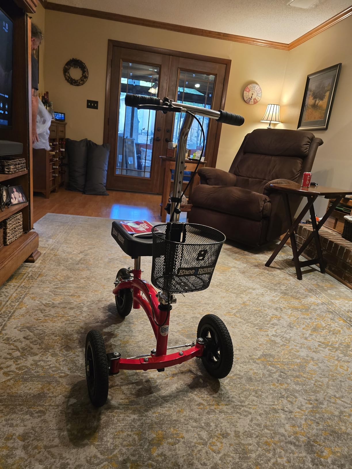 KneeRover Original Steerable All Terrain Knee Scooter - Heavy Duty Foldable Knee Walker & Mobility Aid for Adults with Adjustable Handlebar and Large Wheels (Blue) customer photo 1