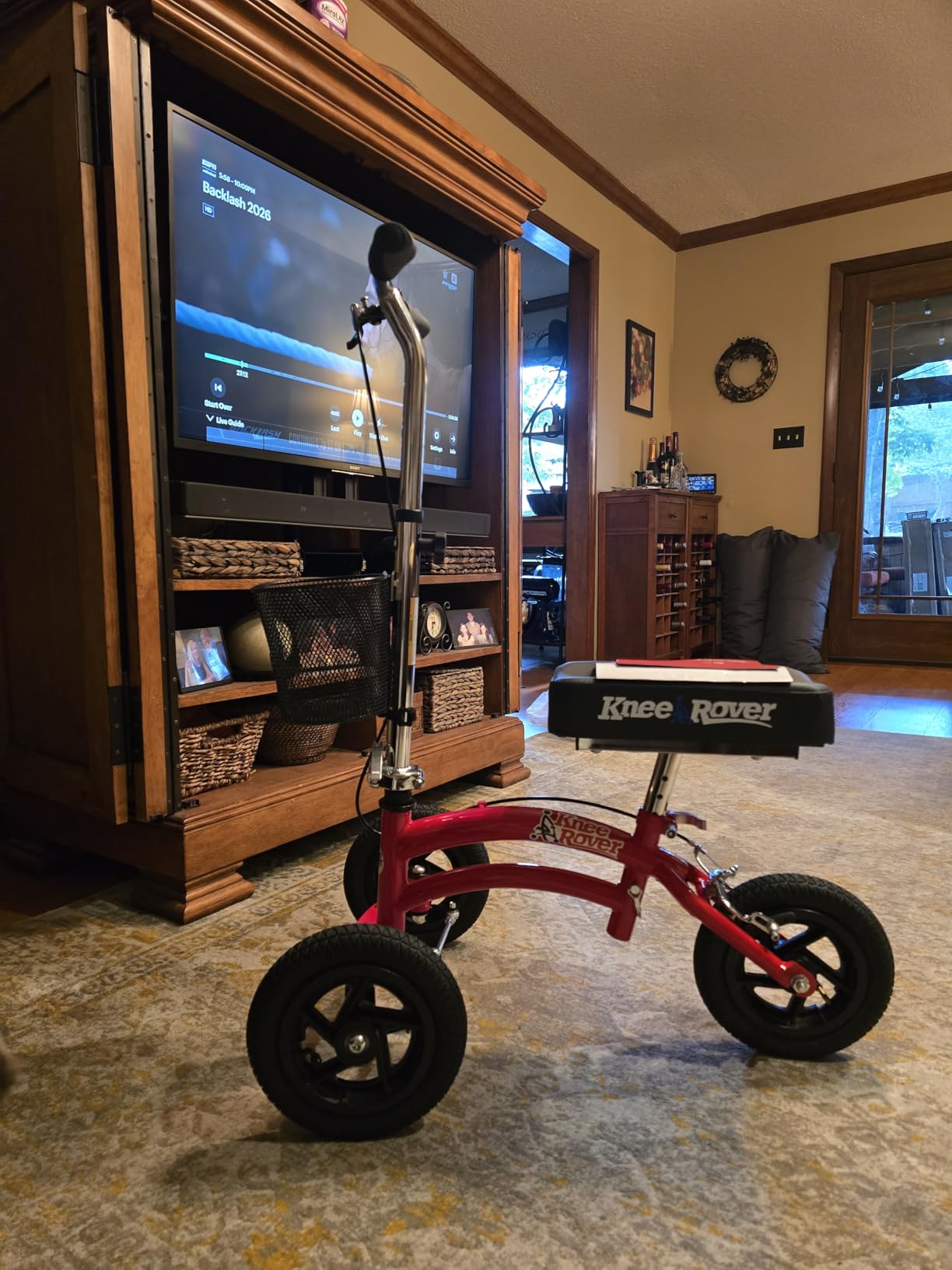 KneeRover Original Steerable All Terrain Knee Scooter - Heavy Duty Foldable Knee Walker & Mobility Aid for Adults with Adjustable Handlebar and Large Wheels (Blue) customer photo 2