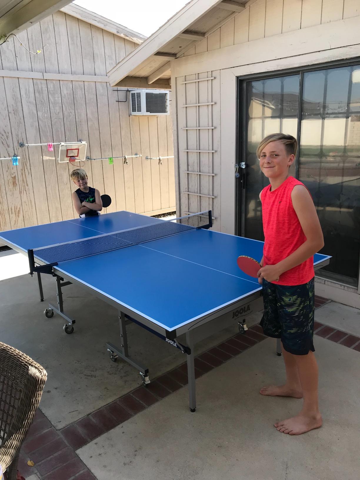 JOOLA NOVA Outdoor Ping Pong Table with Waterproof Table Tennis Net Set - Quick Assembly - All Weather Aluminum Composite Surface customer photo 2