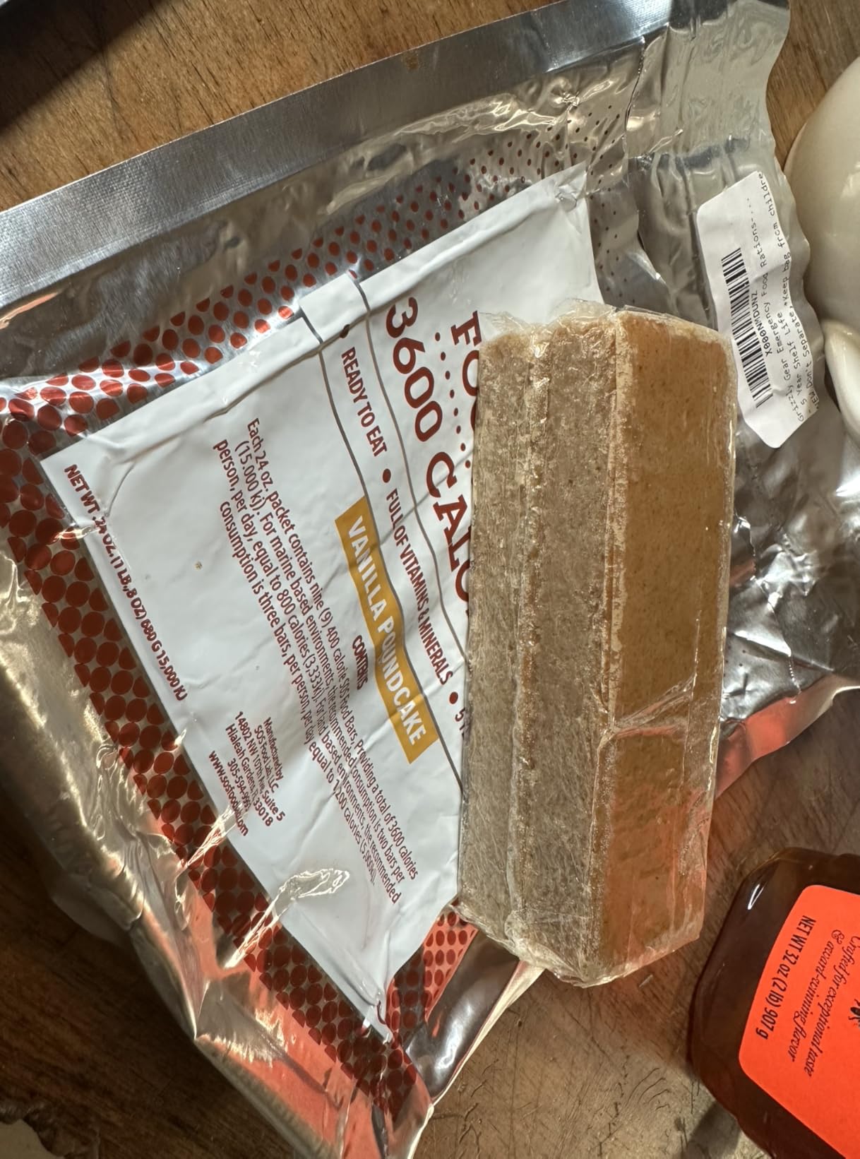 Grizzly Gear Emergency Food Rations- 3600 Calorie Bar (Vanilla Poundcake) - 3 Day, 72 Hour Ready To Eat Supply For Disaster, Hurricane, Flood Preparedness - Non Thirst Provoking - 5 Year Shelf Life customer photo 1