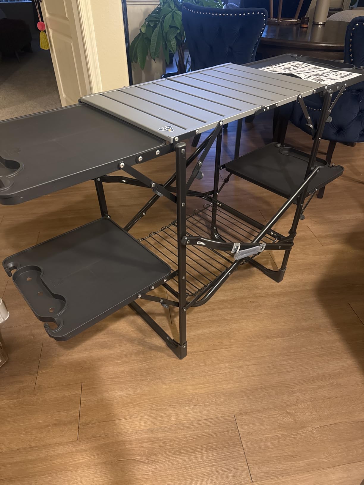 GCI OUTDOOR Slim-Fold Cook Station | Portable Folding Kitchen Table with a Heat Resistant Tabletop, 4 Side Tables & Storage Rack customer photo 2